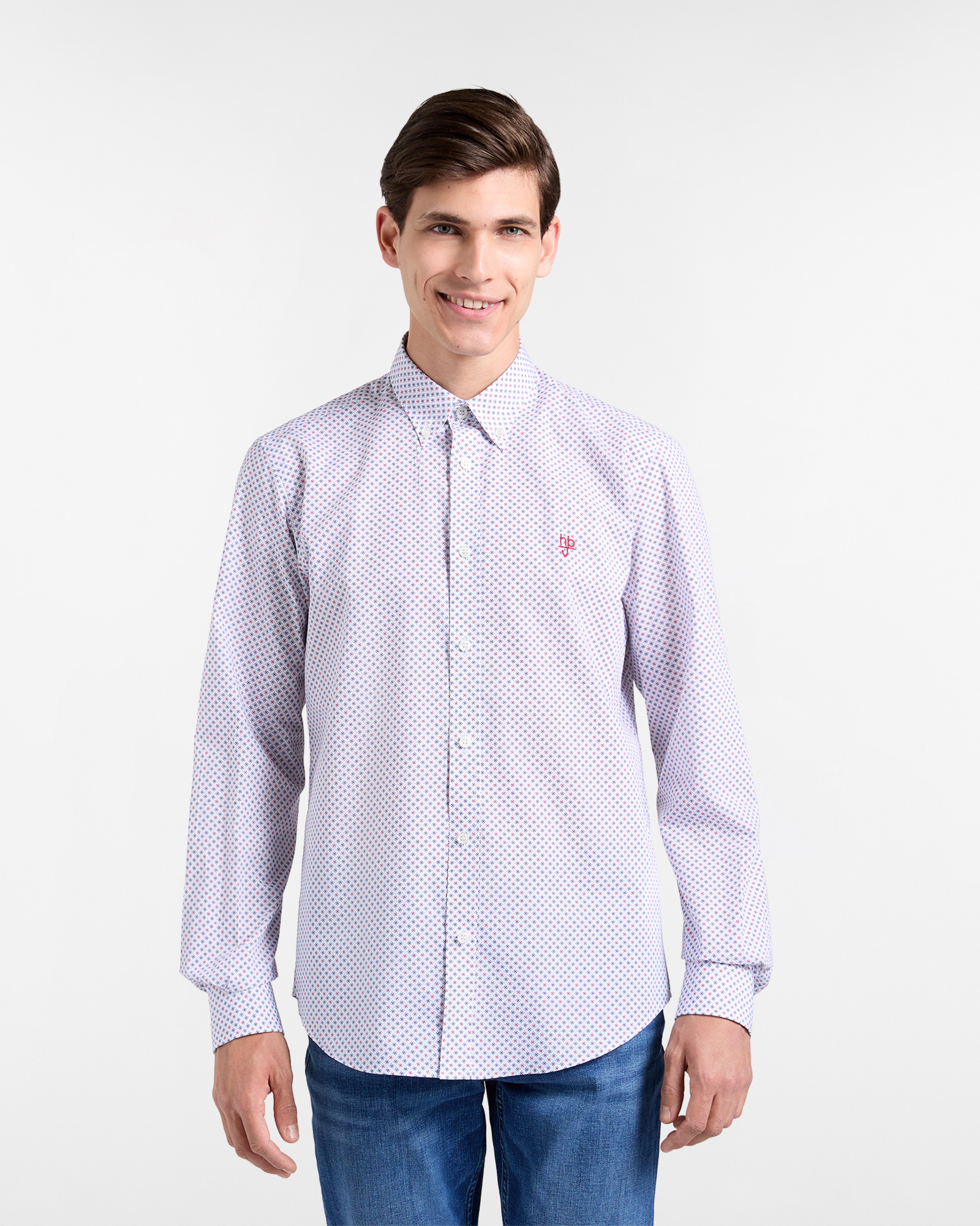 Camicia Uomo Micro Stampa Narrow Fit