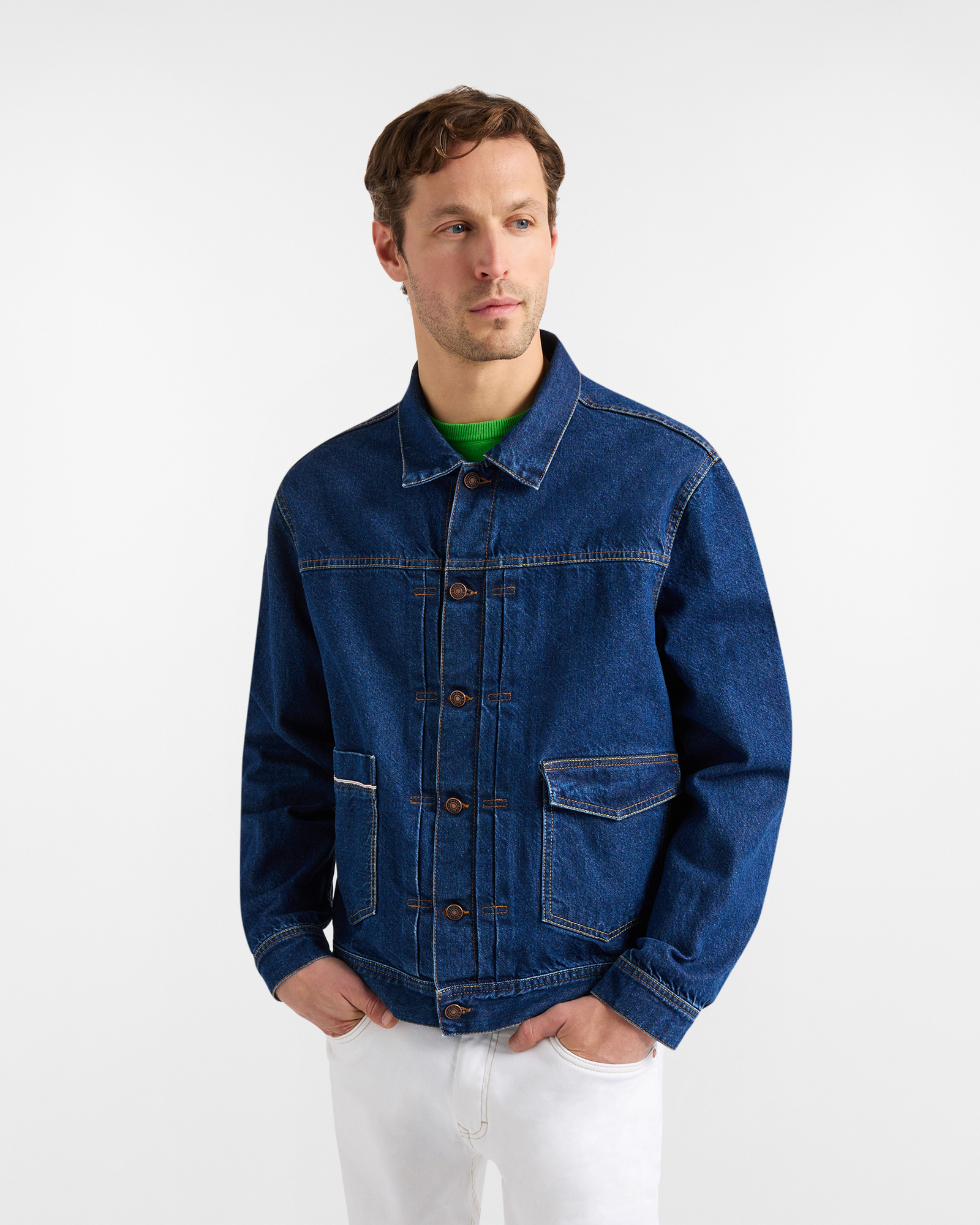 Giubbino Uomo in Denim Cimosato, Uomo, Blu Denim, Taglia: S