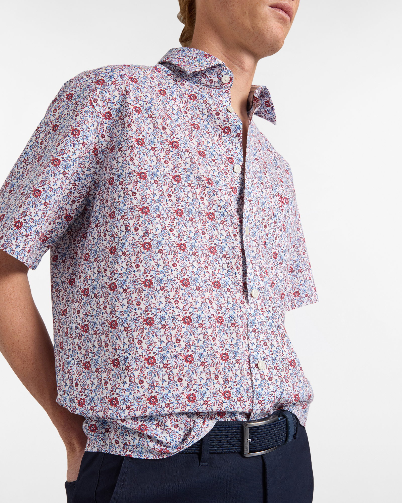 Camicia Uomo Stampa Floreale Regular Fit, Rosso, large image number 2