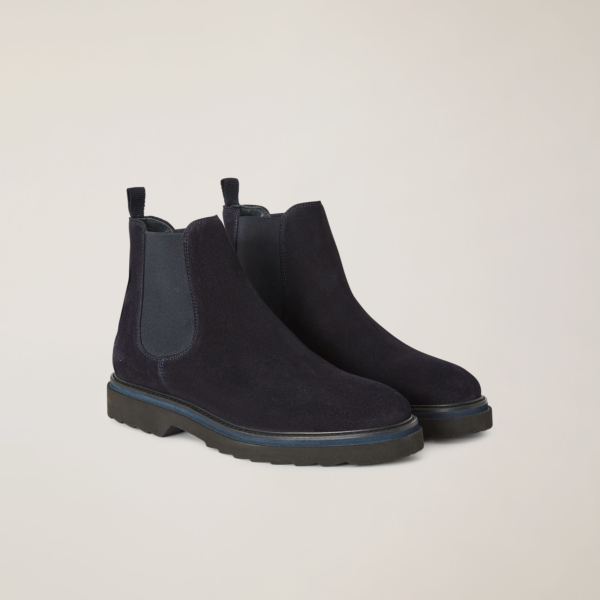 Suede Chelsea Boots, Blue, large image number 1