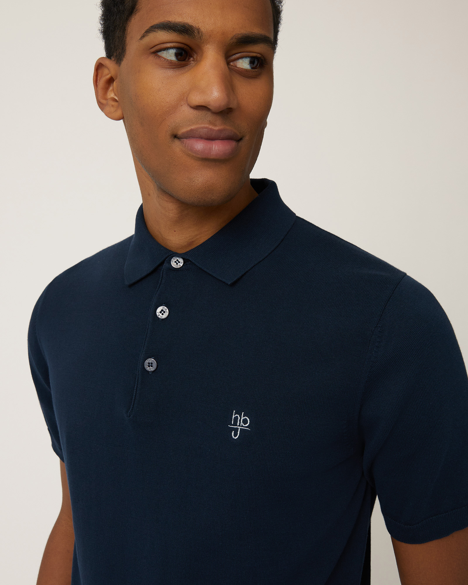 Knit Polo, Dark Blue, large image number 2
