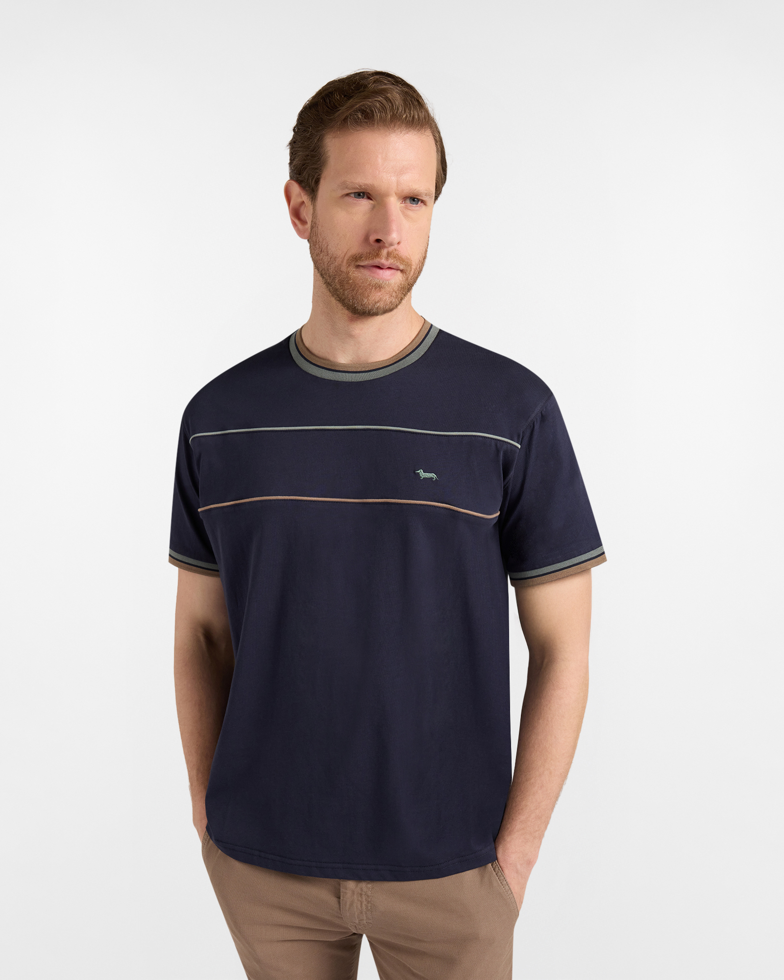 Camiseta Relaxed con ribete, Azul, large