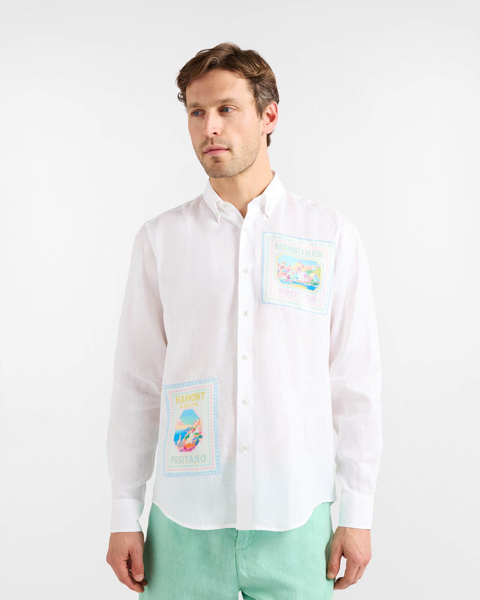 Postcard capsule linen shirt