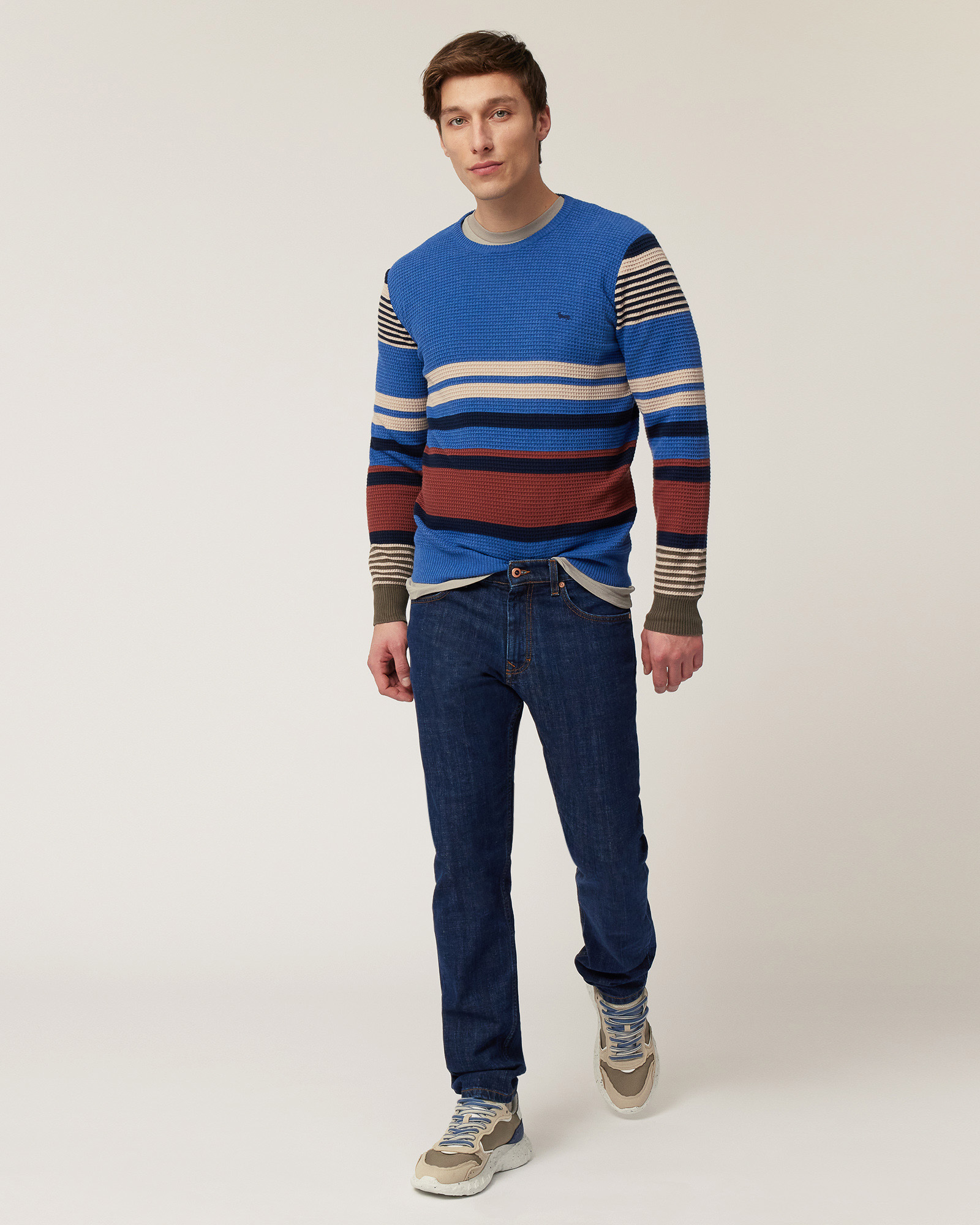 Placed Stripe Pullover, Dark Lavender, large image number 3