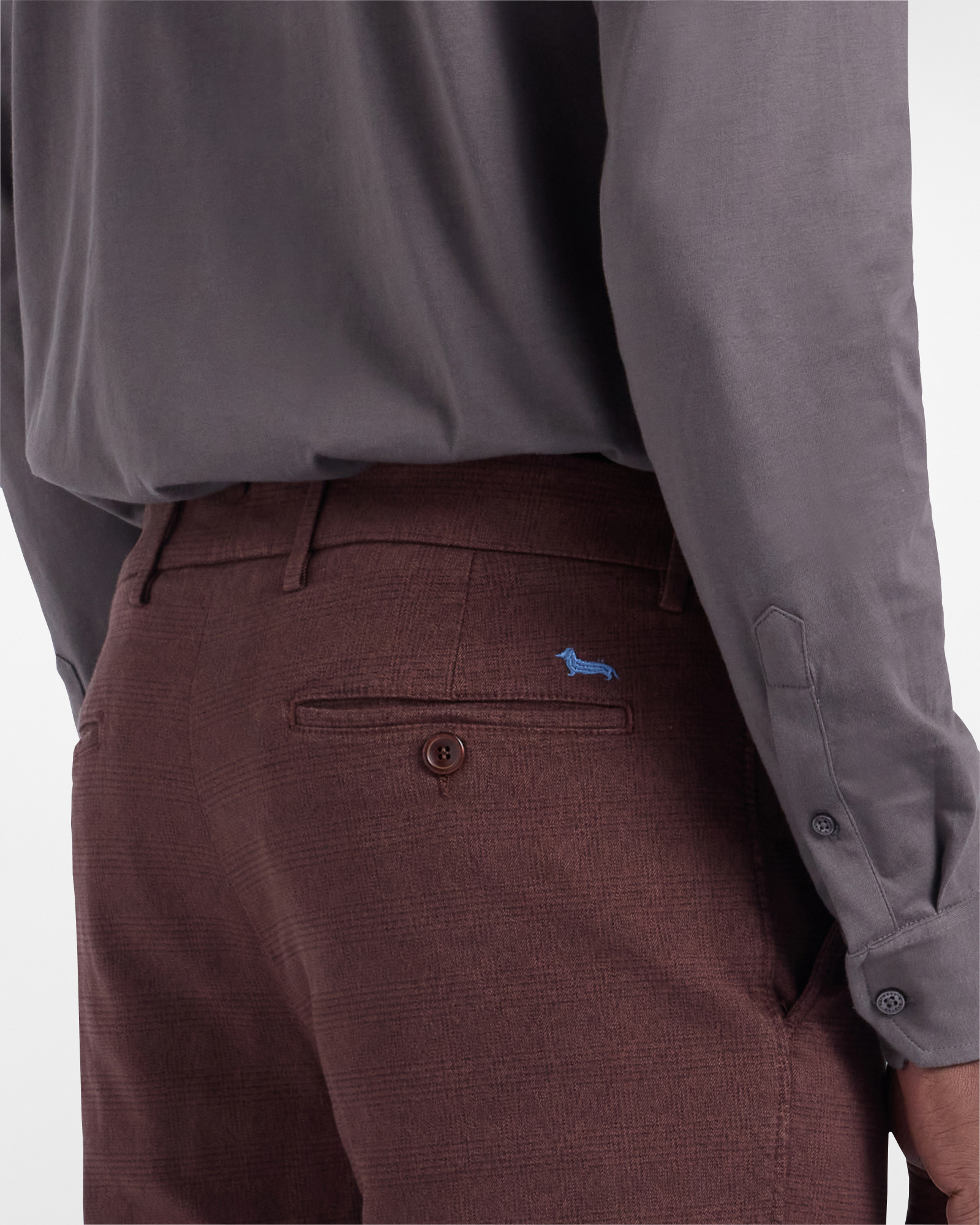 Chino Trousers in Gabardine, Brown/Red, large image number 2