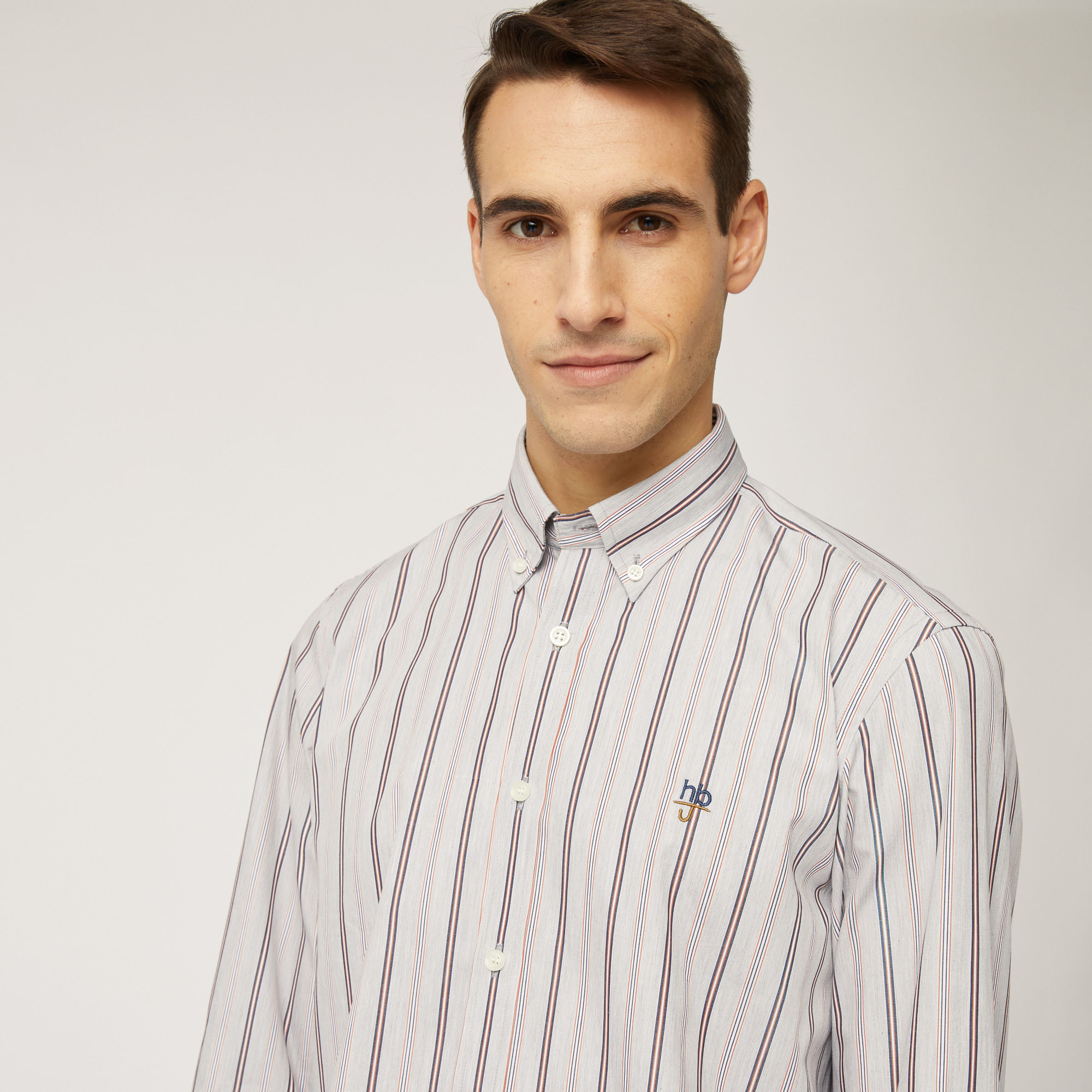 Camicia A Righe Harmont & Blaine Jeans, Grigio Acciaio, large image number 2