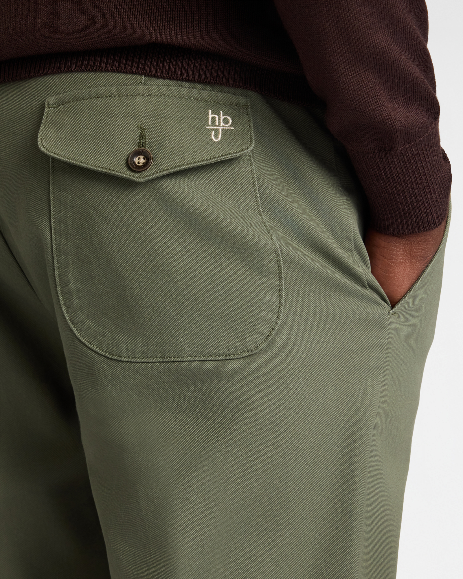 Pantaloni Cargo Carrot Fit in Cotone Stretch, Verde Oliva, large image number 2