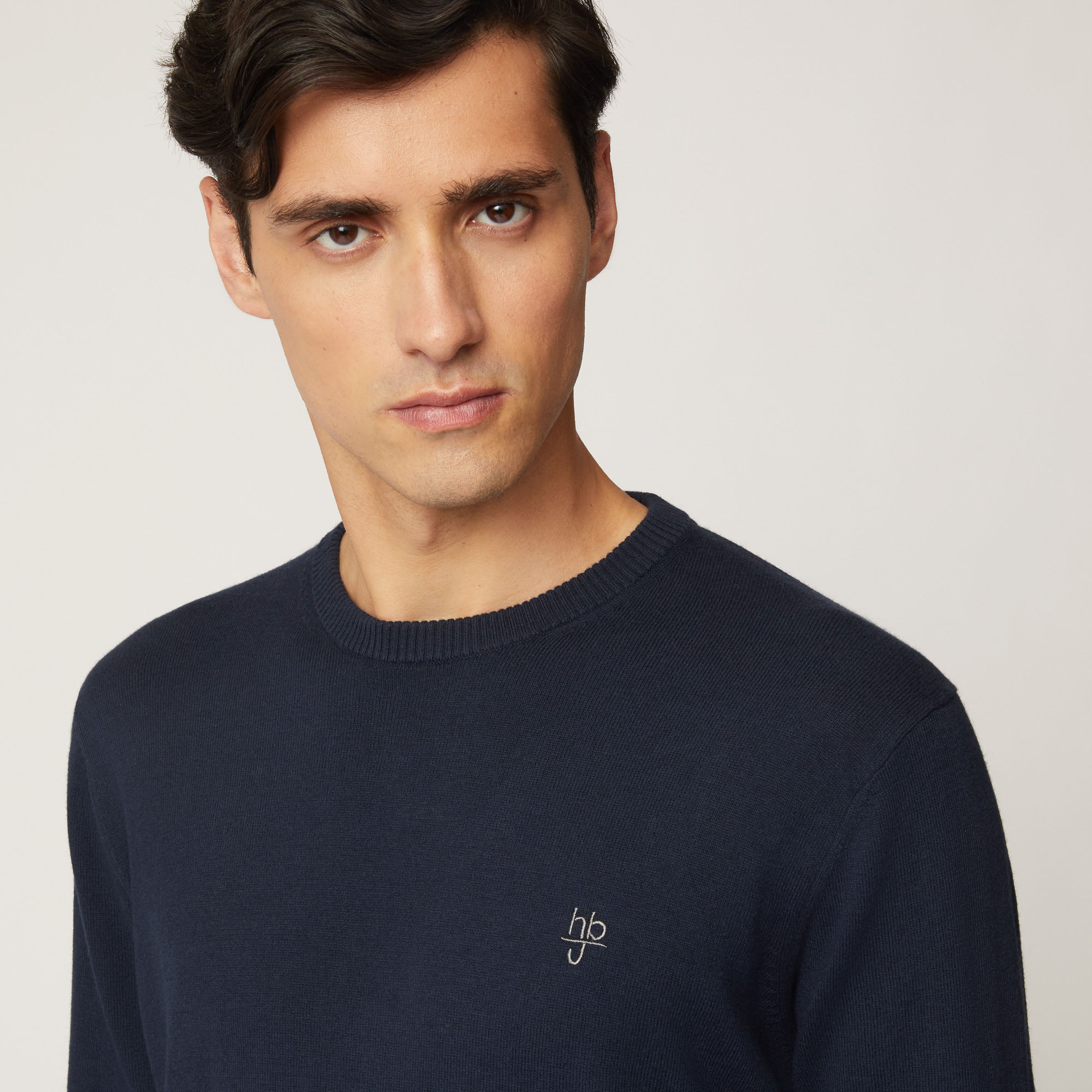 Pullover Girocollo Con Dettaglio A Contrasto Sui Polsi, Light Blue, large image number 2