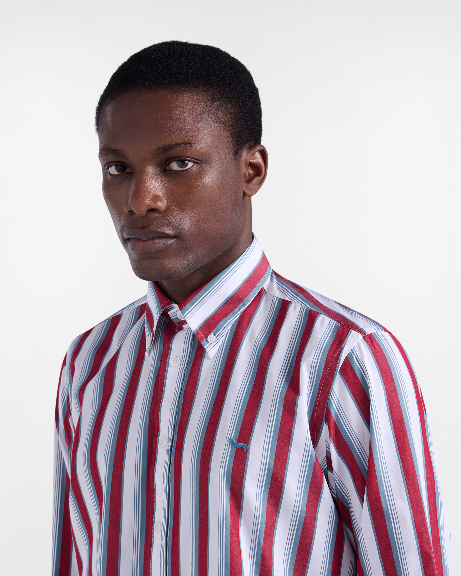 Men's regular-fit shirt with wide stripes