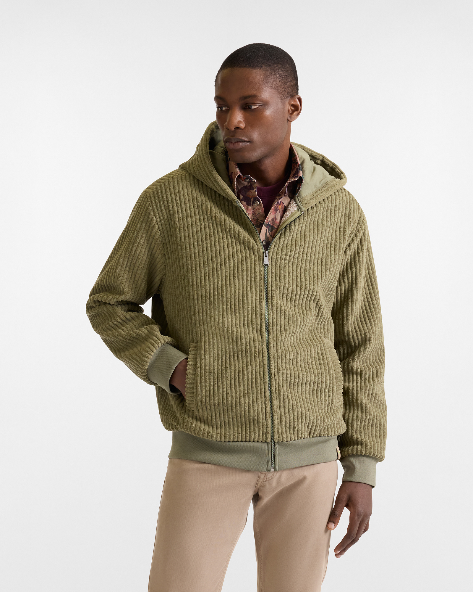 Velvet Zip-Up Sweatshirt