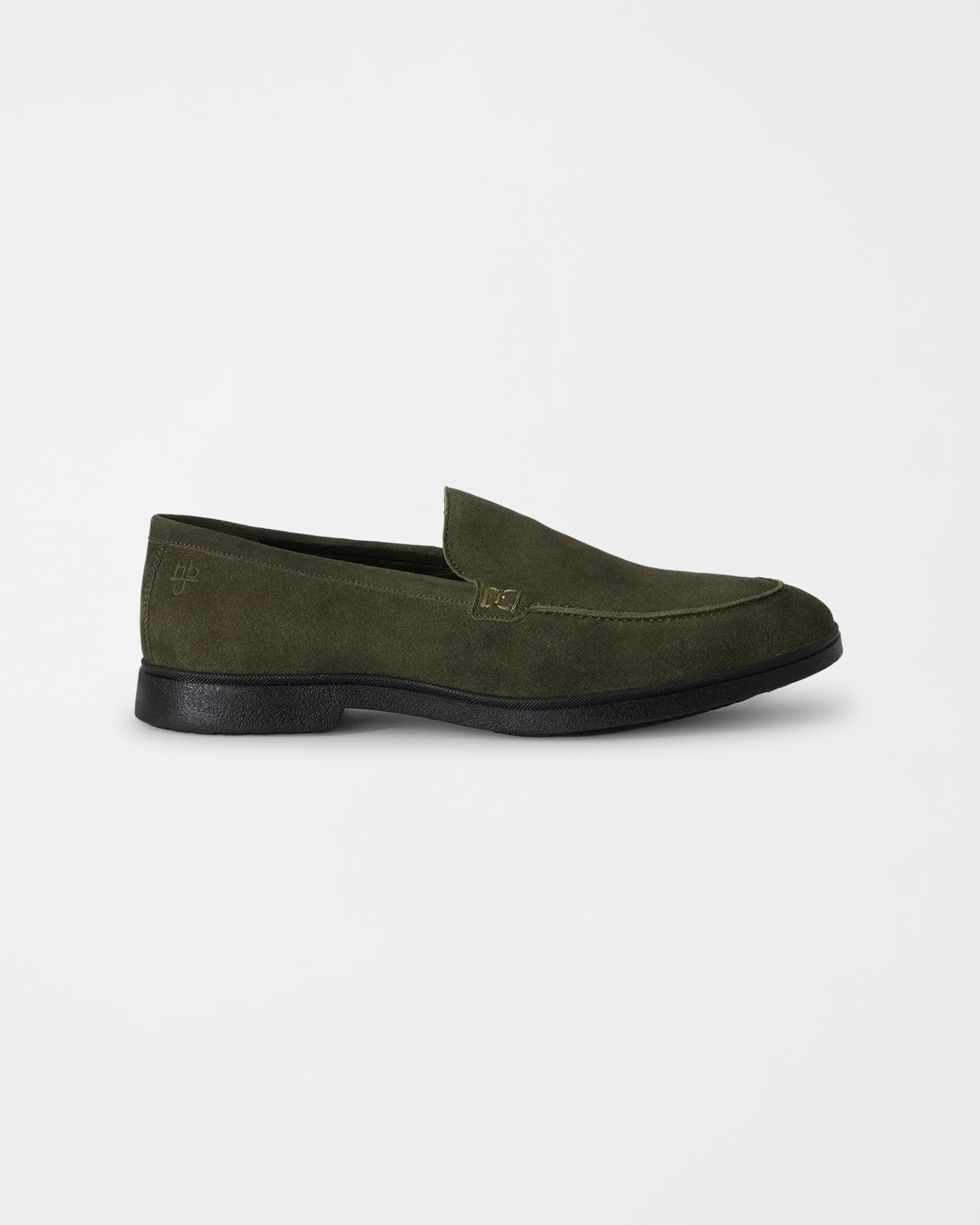 Mocassino HBJ Uomo in vera pelle scamosciata verde