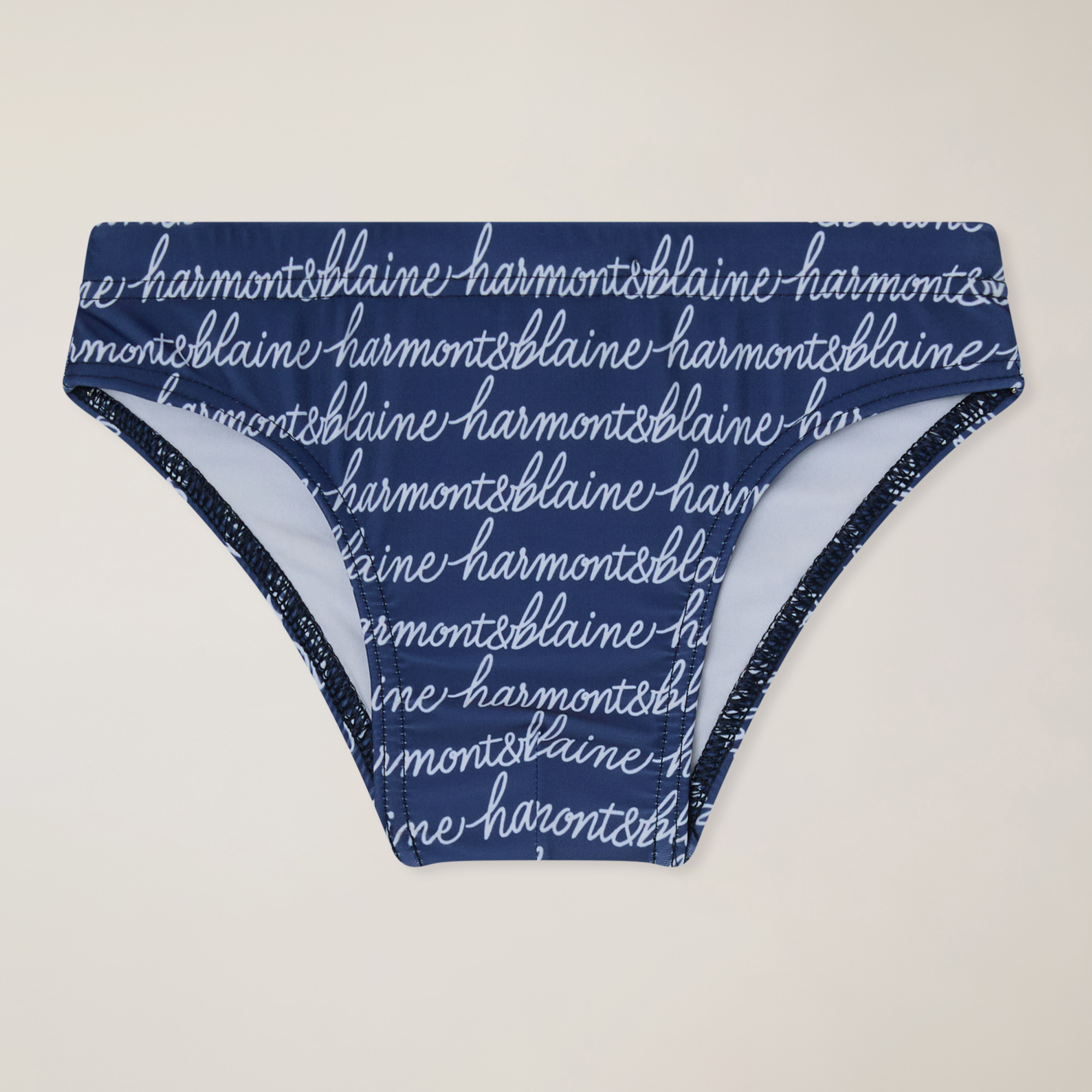 Logo print bikini bottoms, Navy Blue, large image number 0