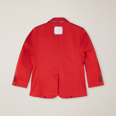 Satin gabardine jacket with Dachshund pin, Red, large image number 1