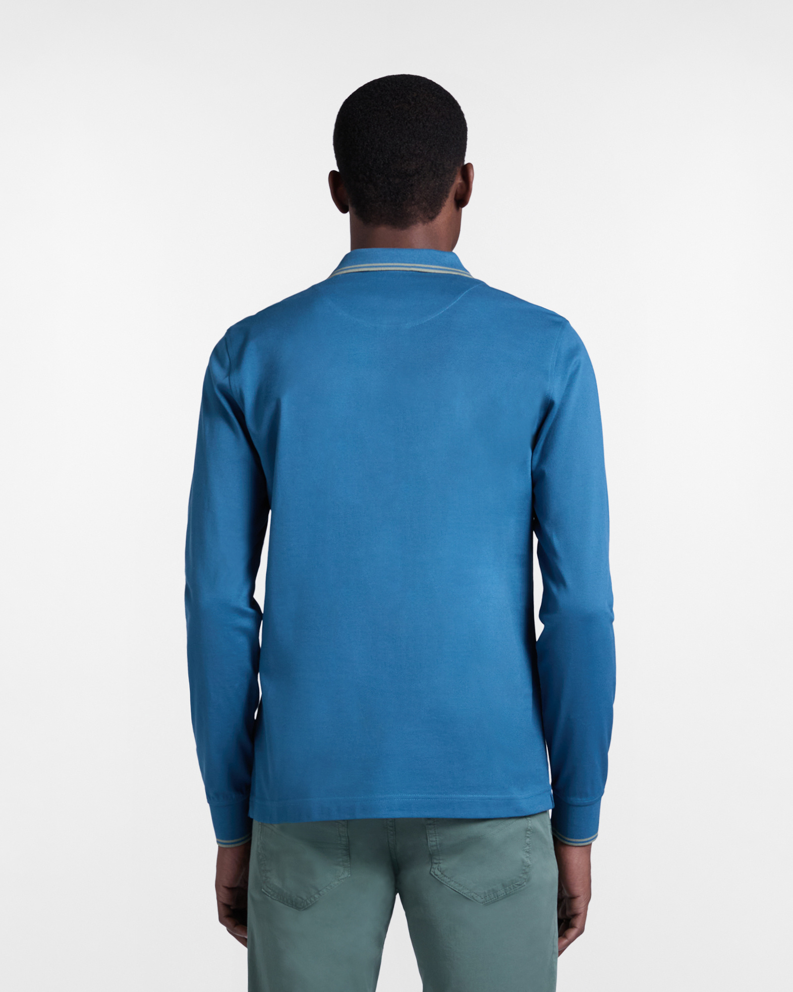 Men's polo shirt with contrasting stripes