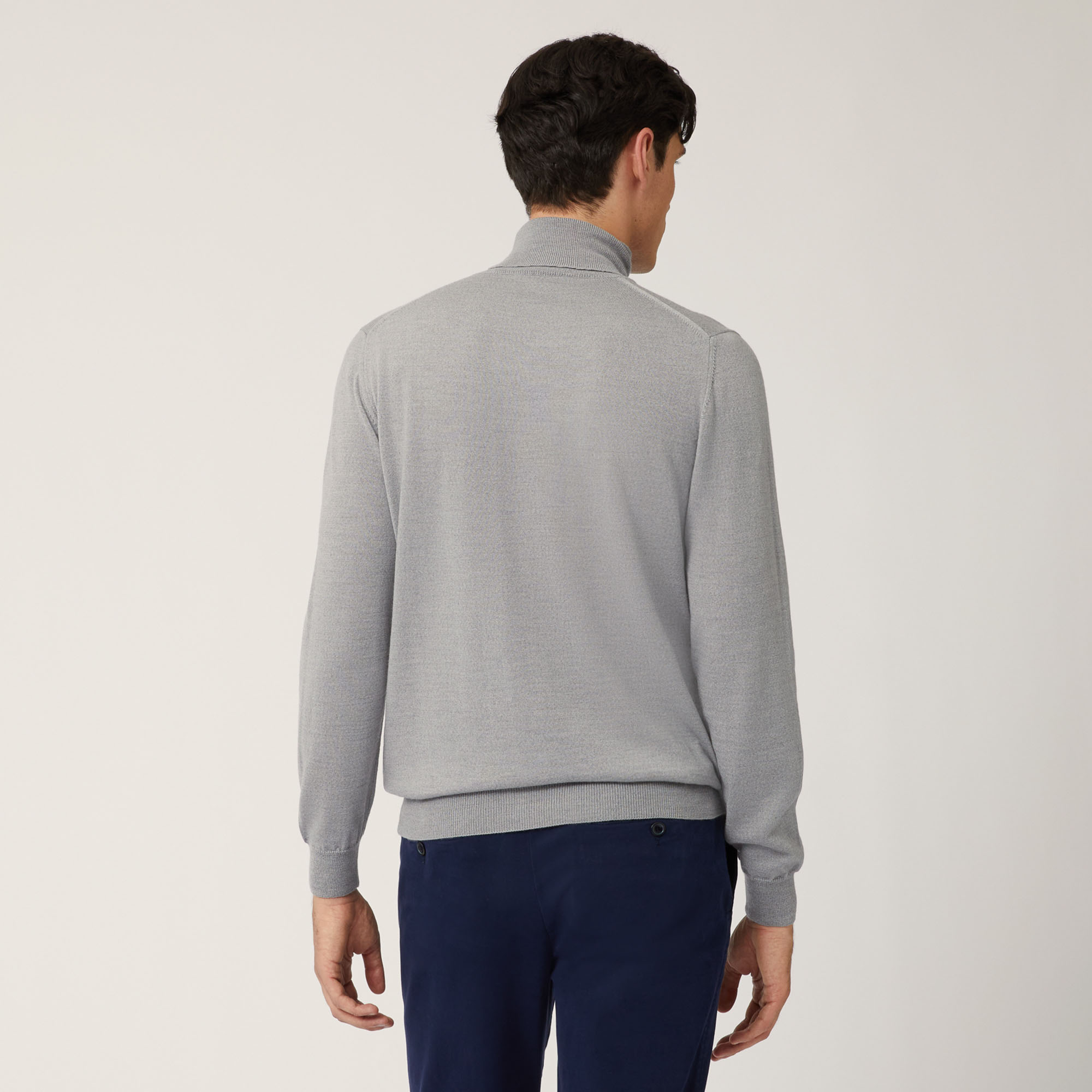 Merino Wool Turtleneck, Gray, large image number 1