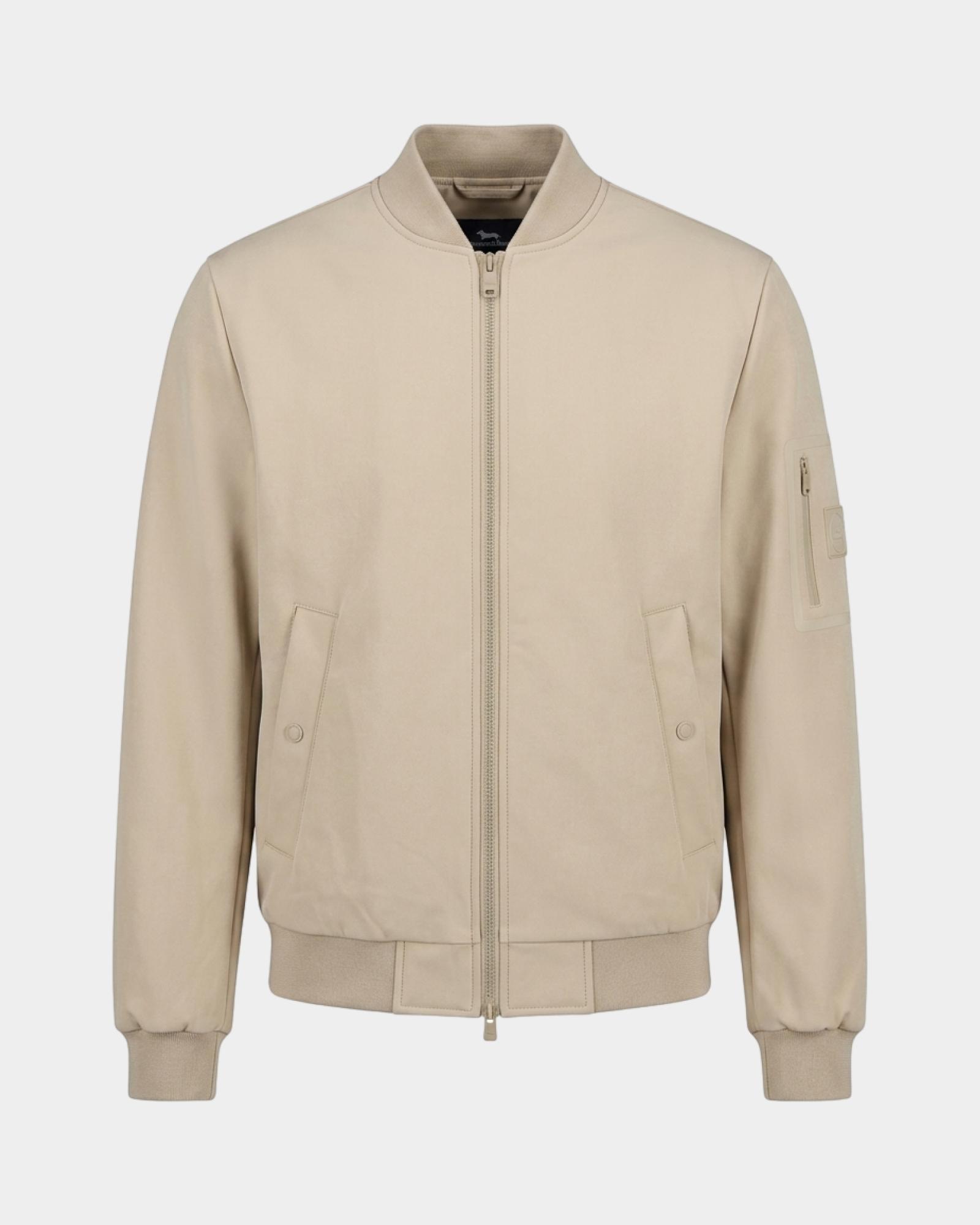 Men's softshell jacket with rib-knit trims, BEIGE, large