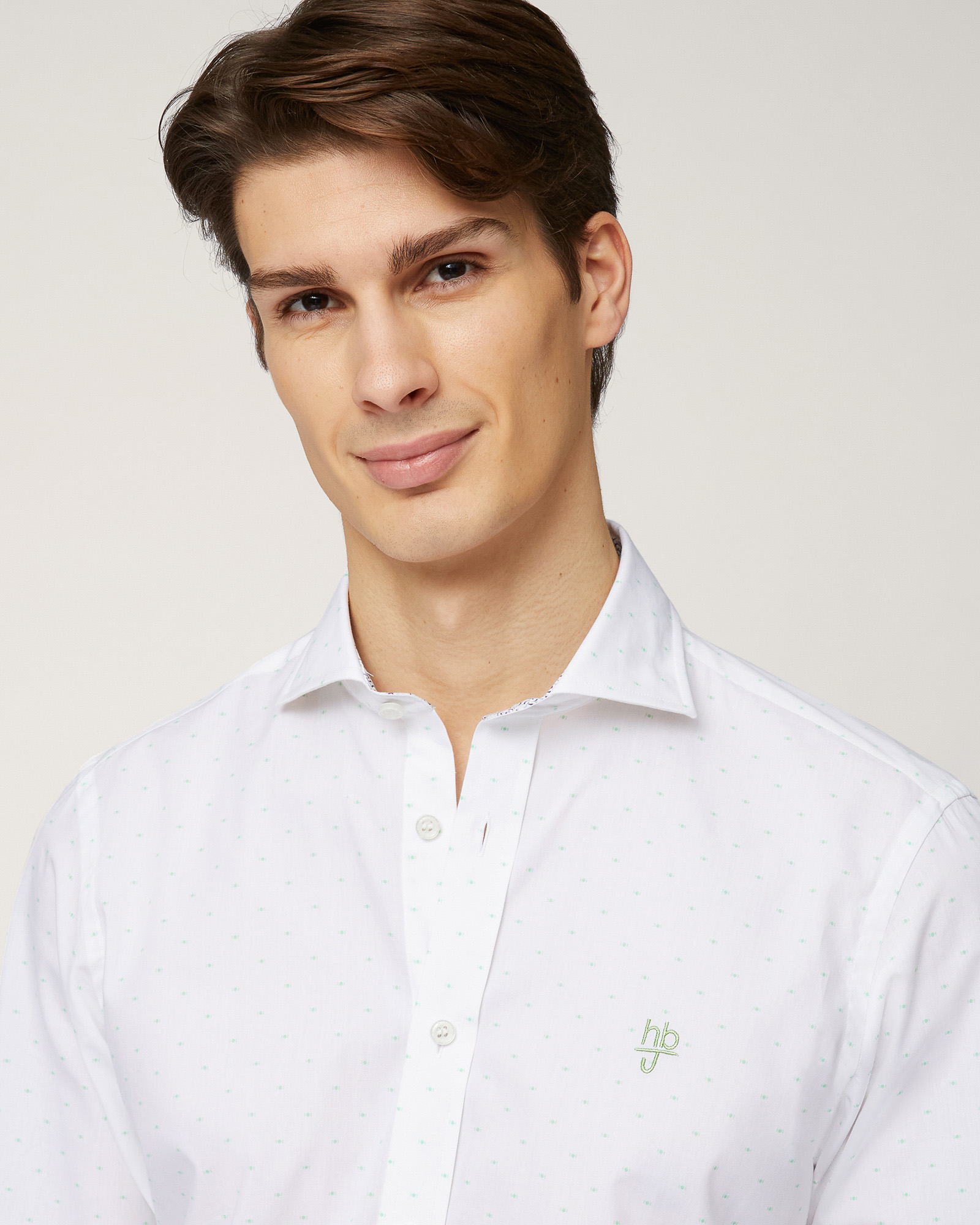 Cotton Narrow-Fit Shirt, Light Green, large image number 2
