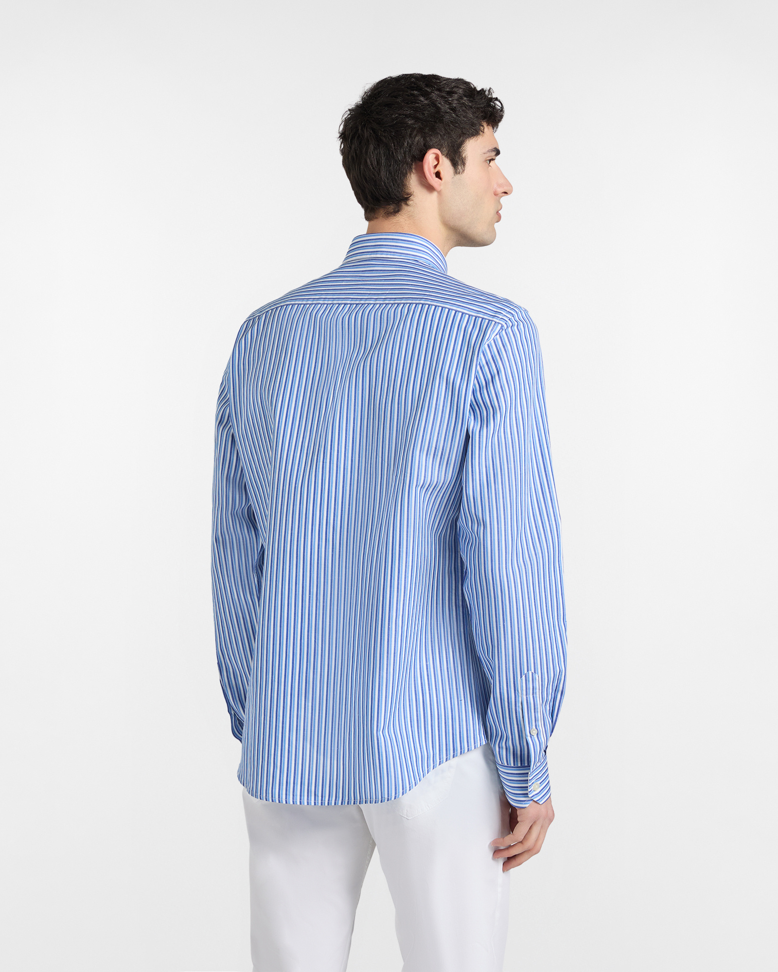 Men's narrow-fit striped shirt, Celeste, large image number 2