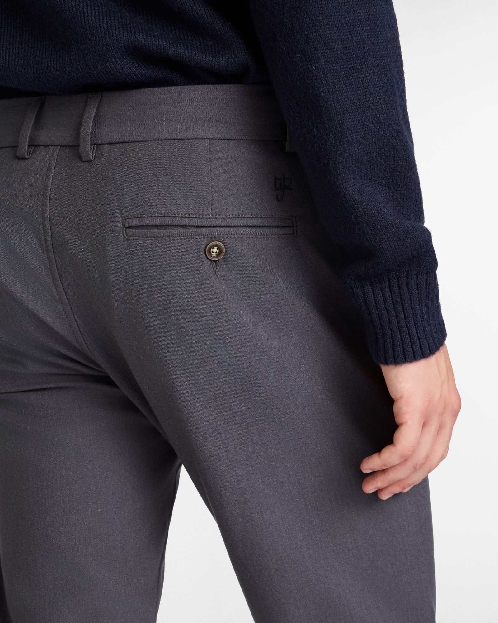 Narrow Fit Chino Pants in Twill, Dark Gray, large image number 2