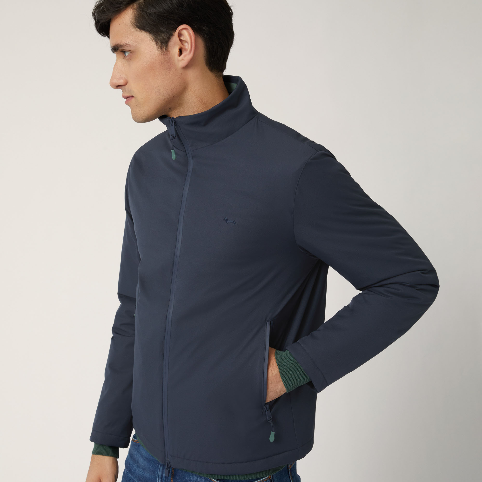 Bomber Jacket With Contrasting Inner Lining, Green, large image number 2