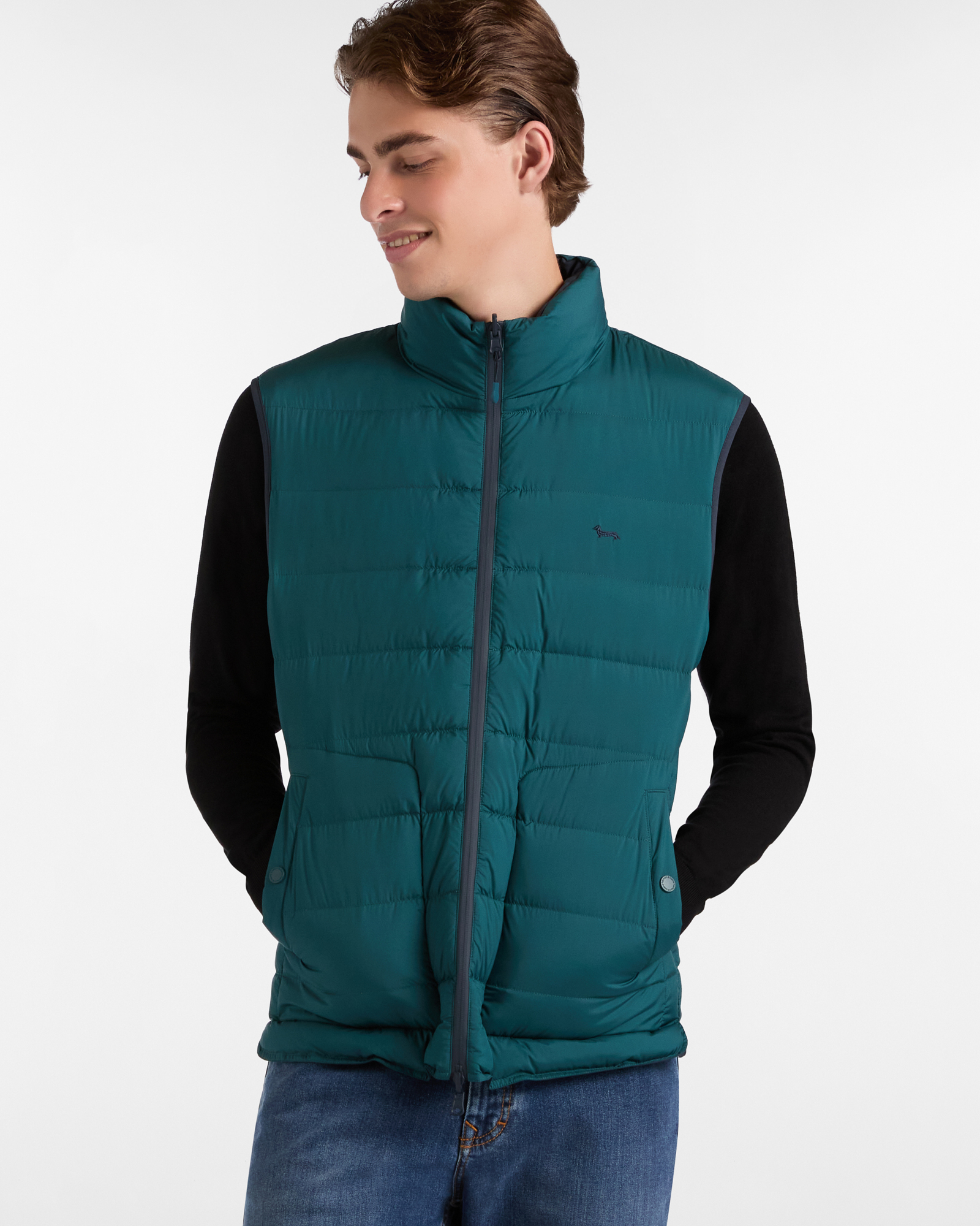 Reversible Padded Vest, Bluette, large