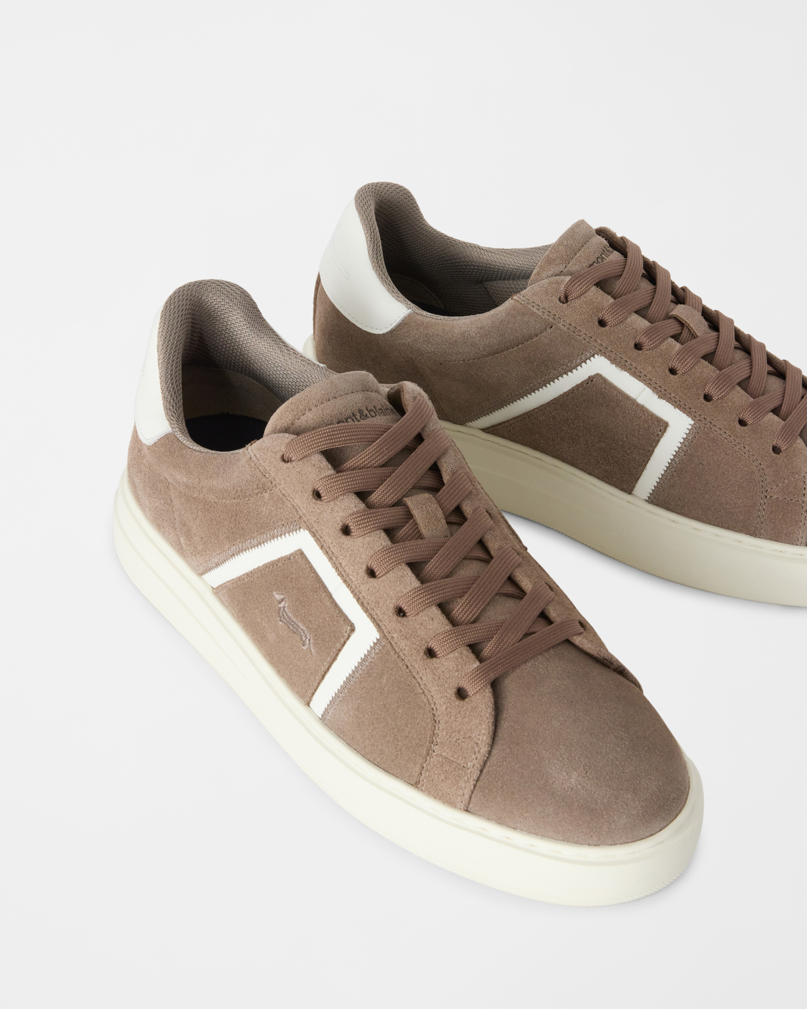 MEN&rsquo;S SUEDE SHOE - CALF, TAUPE - OFF-WHITE, large image number 3