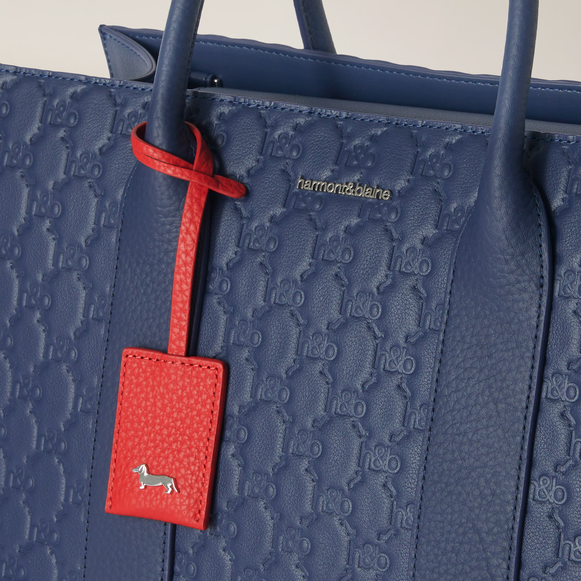 Handbag with Monogram, Blue, large image number 2