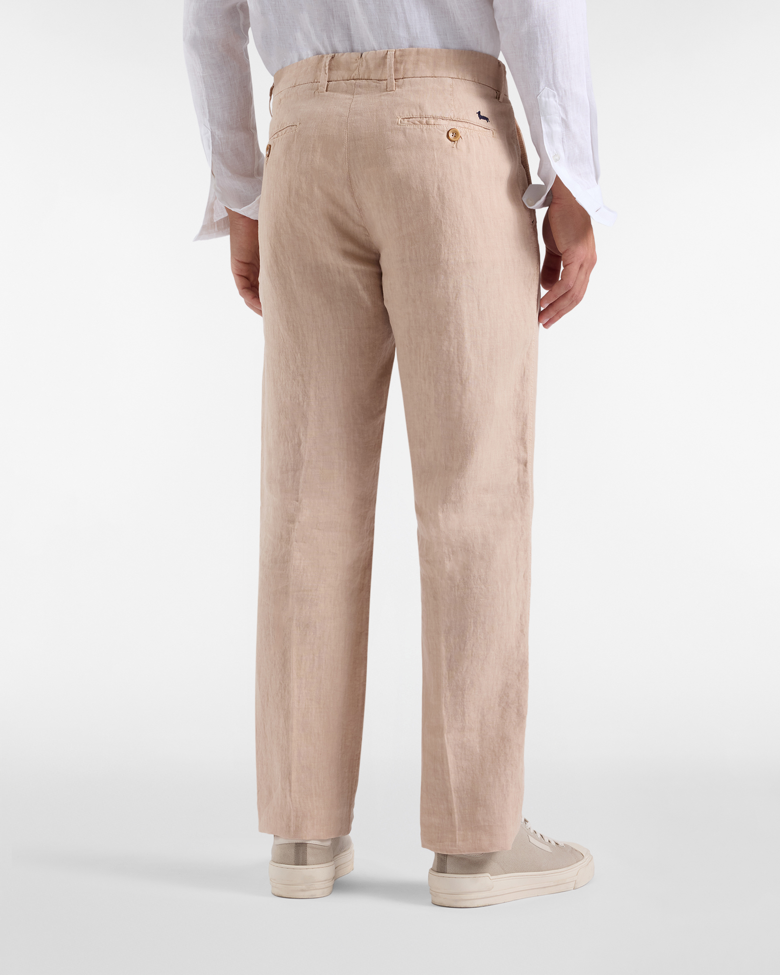 Men's regular-fit linen chino pants, Beige, large image number 1