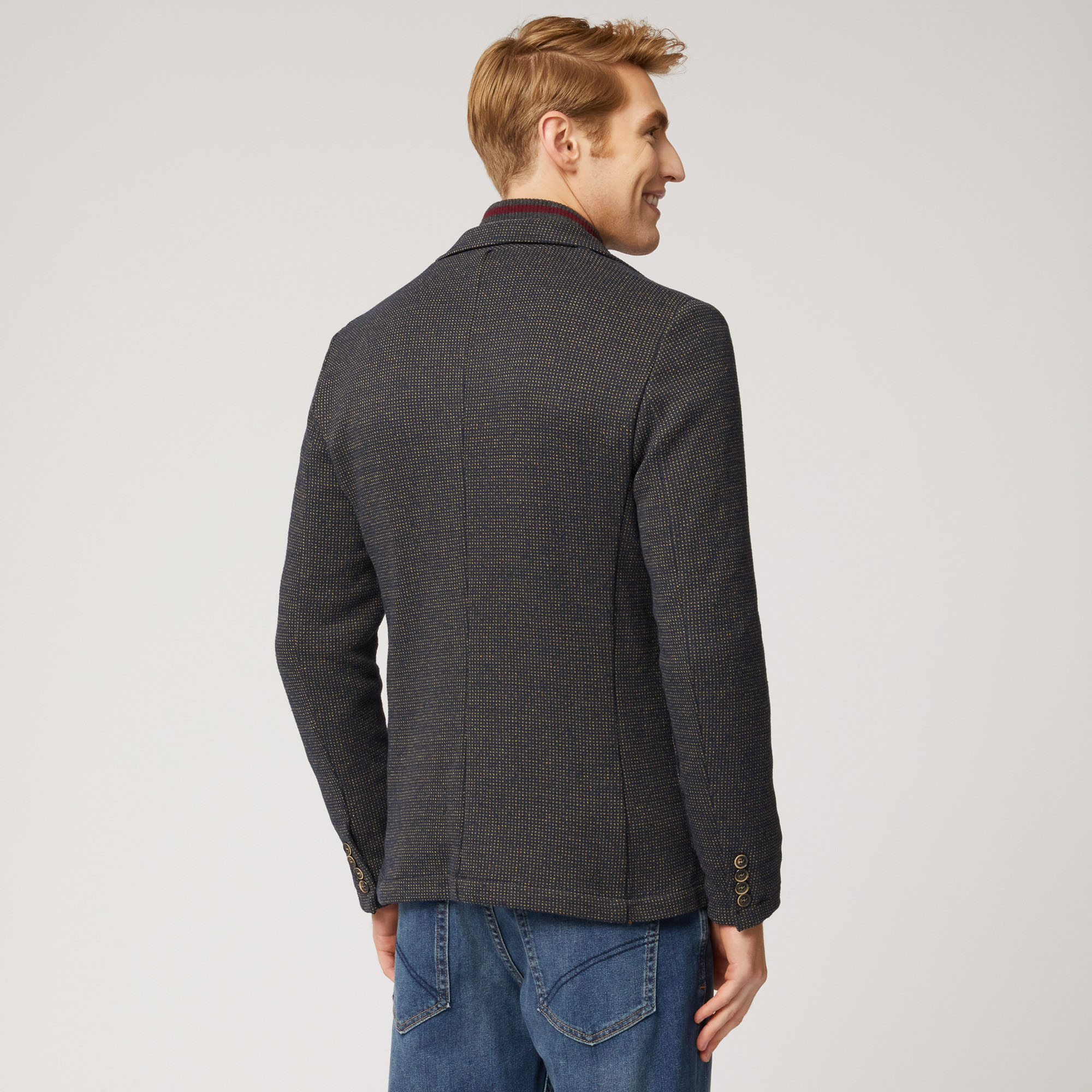 Giacca Uomo In Tessuto Strutturato, Light Blue, large image number 1