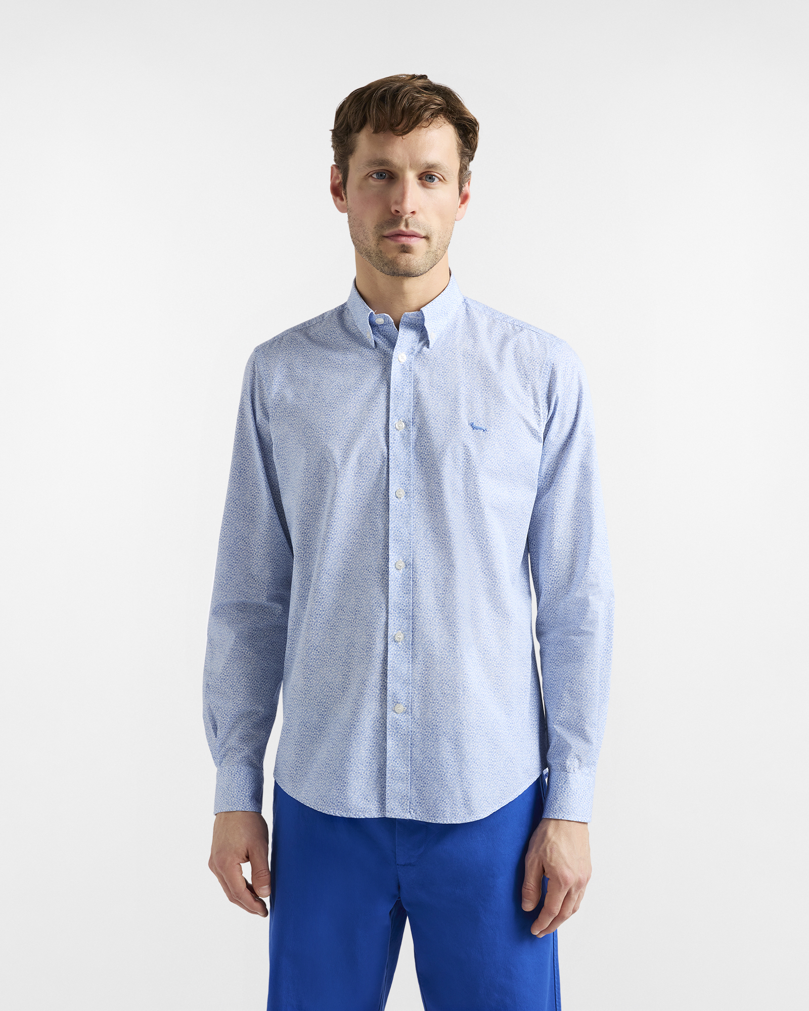 Narrow-fit micro print shirt