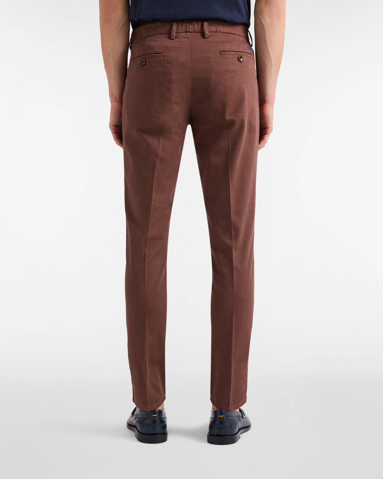 Pantalones chinos para hombre estilo chino con microestampado, corte estrecho, Marr&oacute;n/Rojo, large image number 1