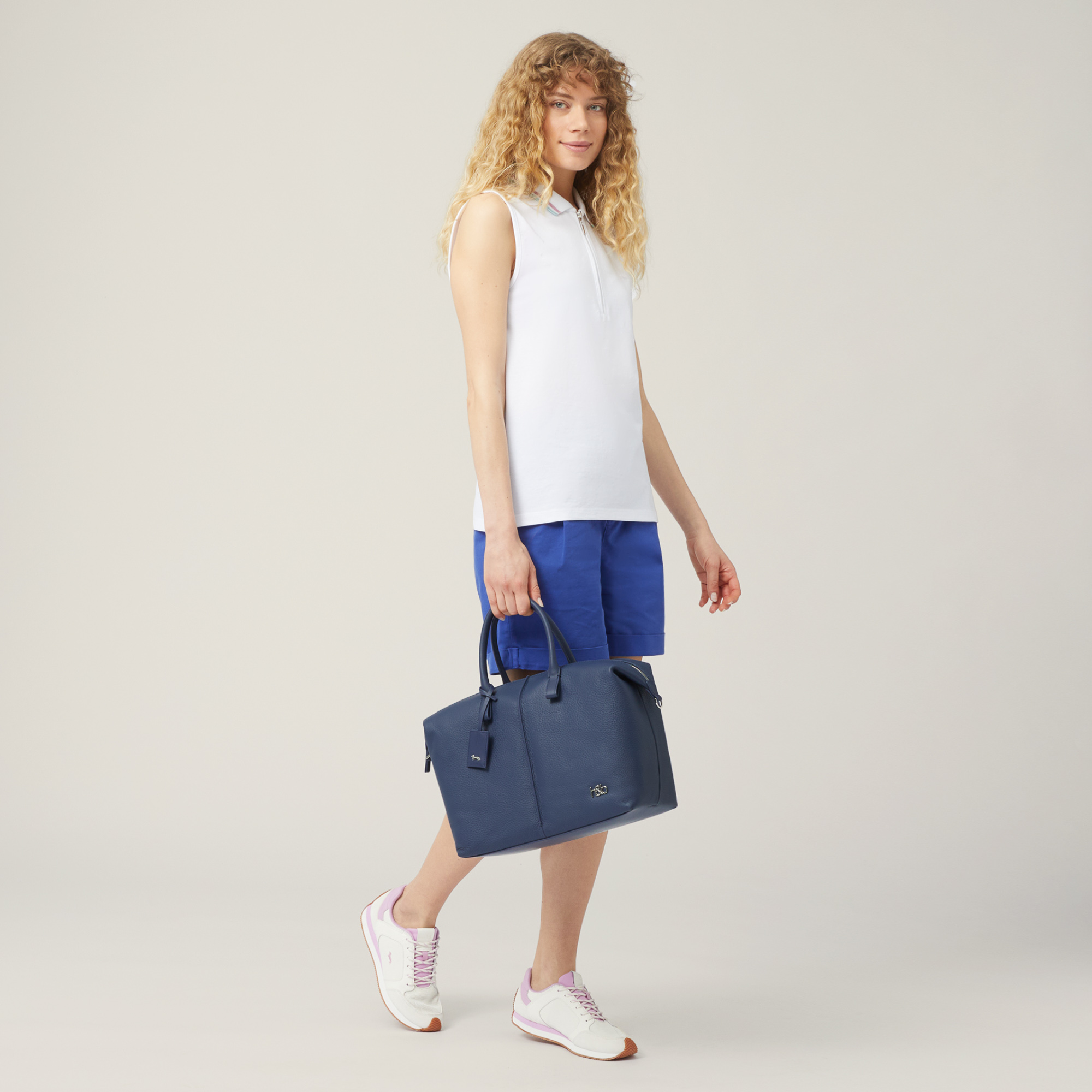 Shopping Bag „Forever“ aus Leder, Blau, large image number 3