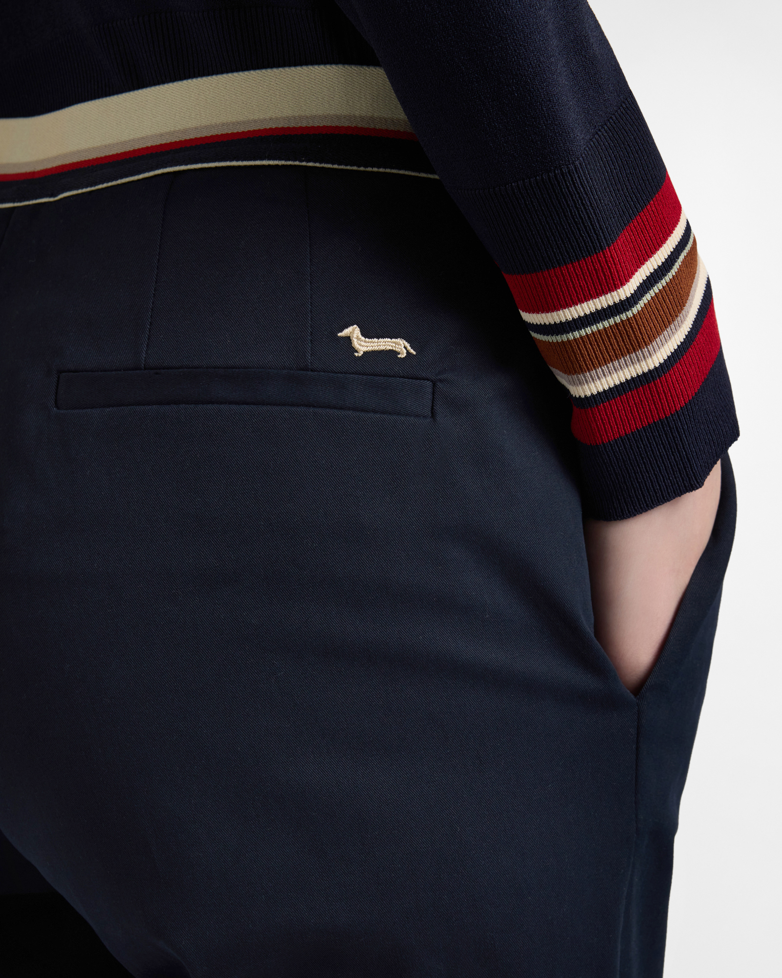 Women's elasticated chinos, Blue, large image number 2