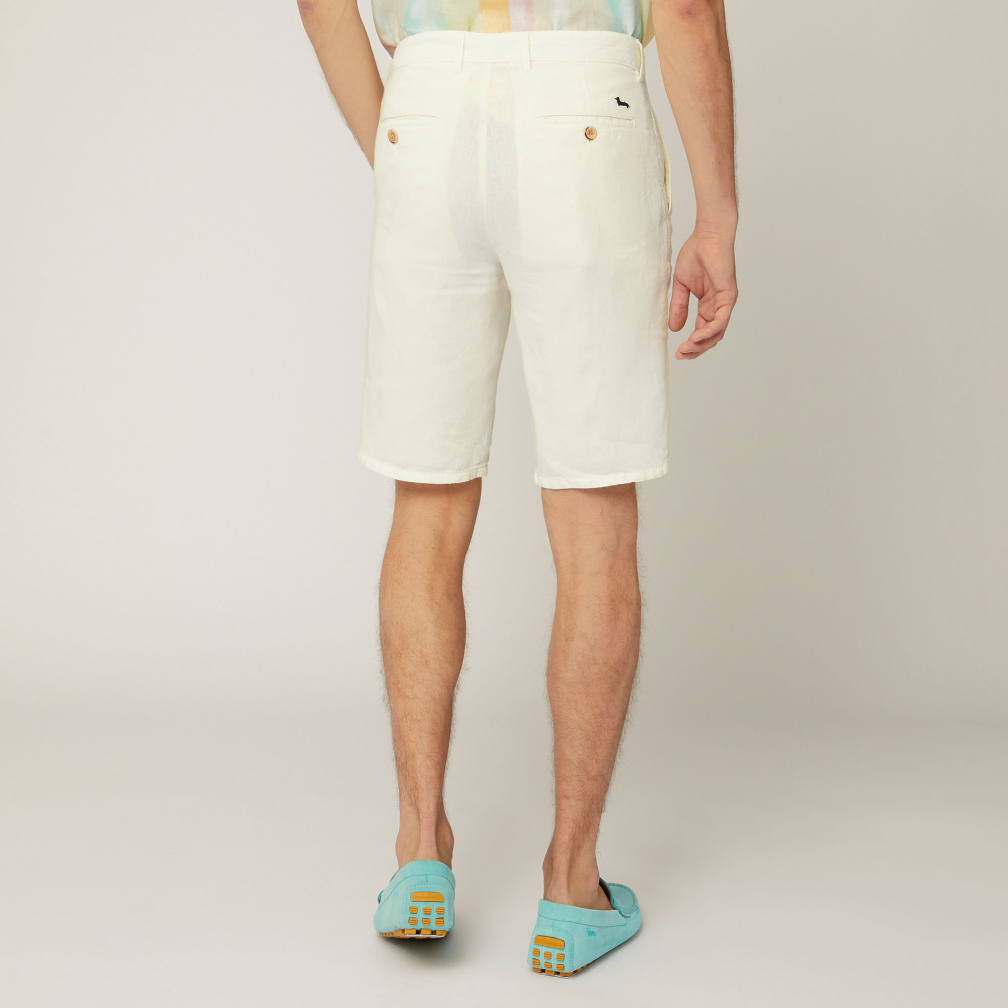 Linen Bermuda Shorts, Beige, large image number 1