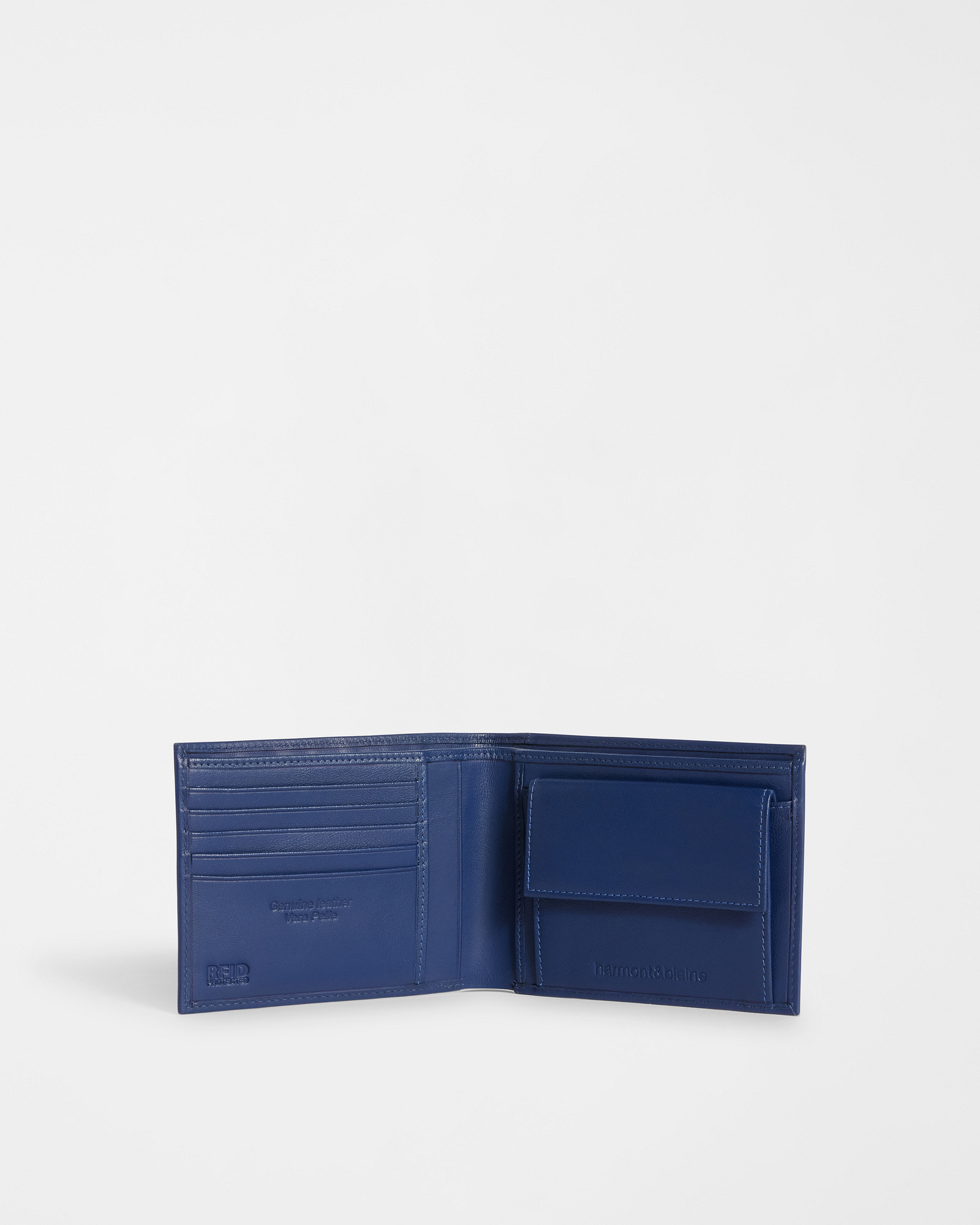 Leather Wallet with Dachshund, Navy Blue, large image number 2