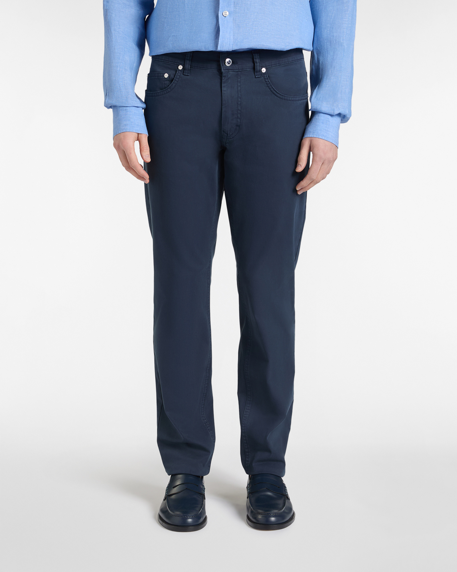 Narrow-fit five-pocket trousers