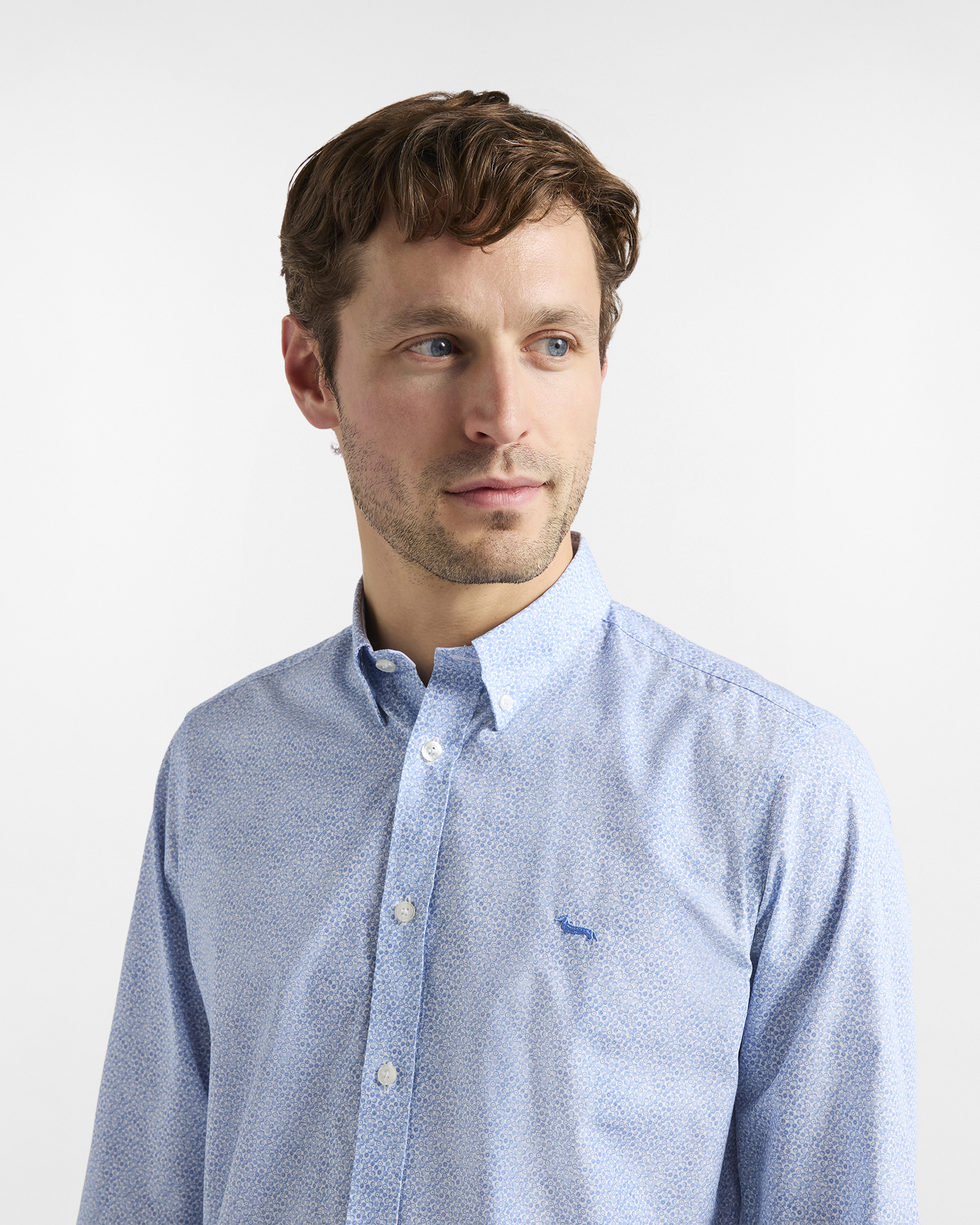 Narrow-fit micro print shirt