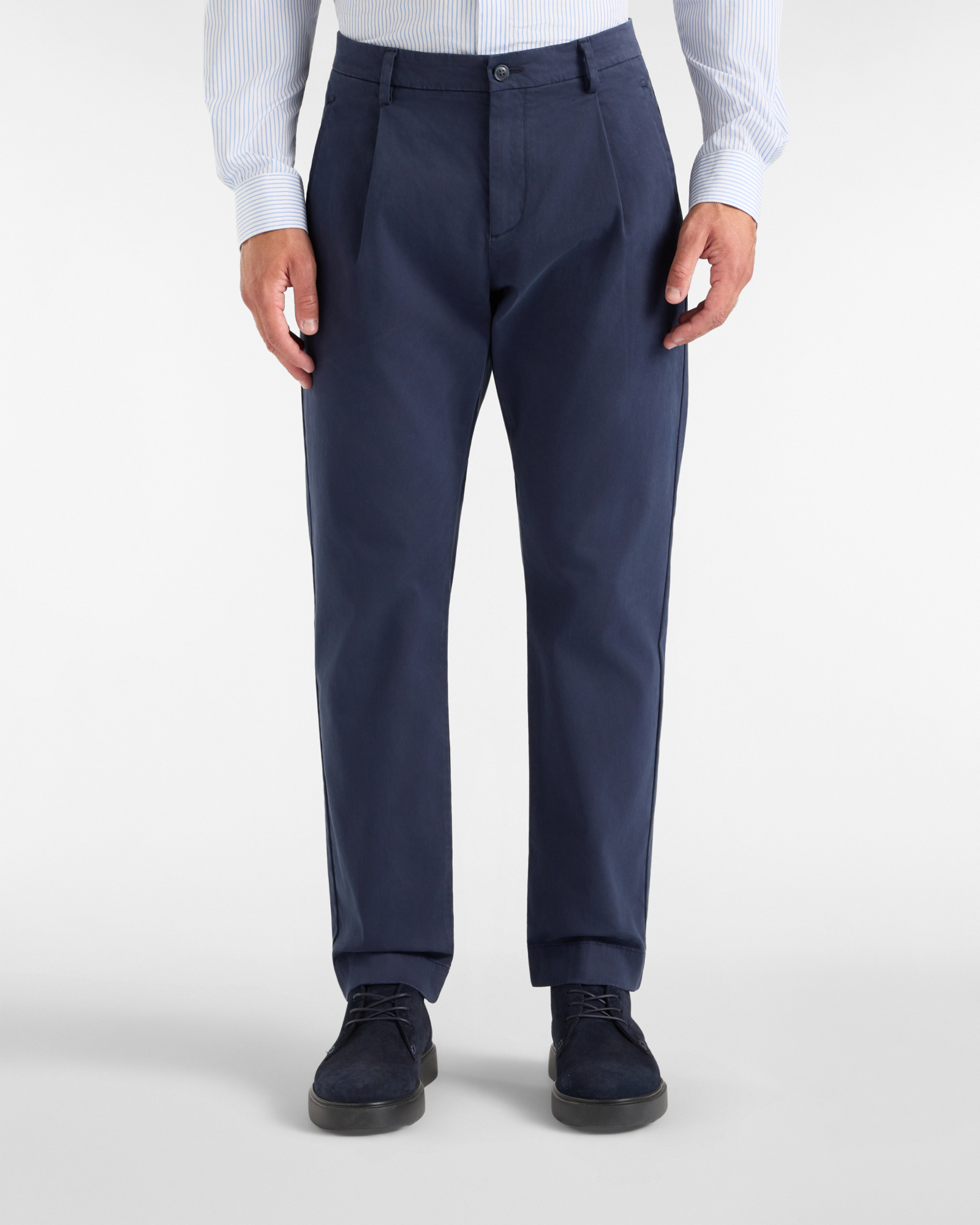 Men&rsquo;s D-Fit dark blue stretch cotton chino pants