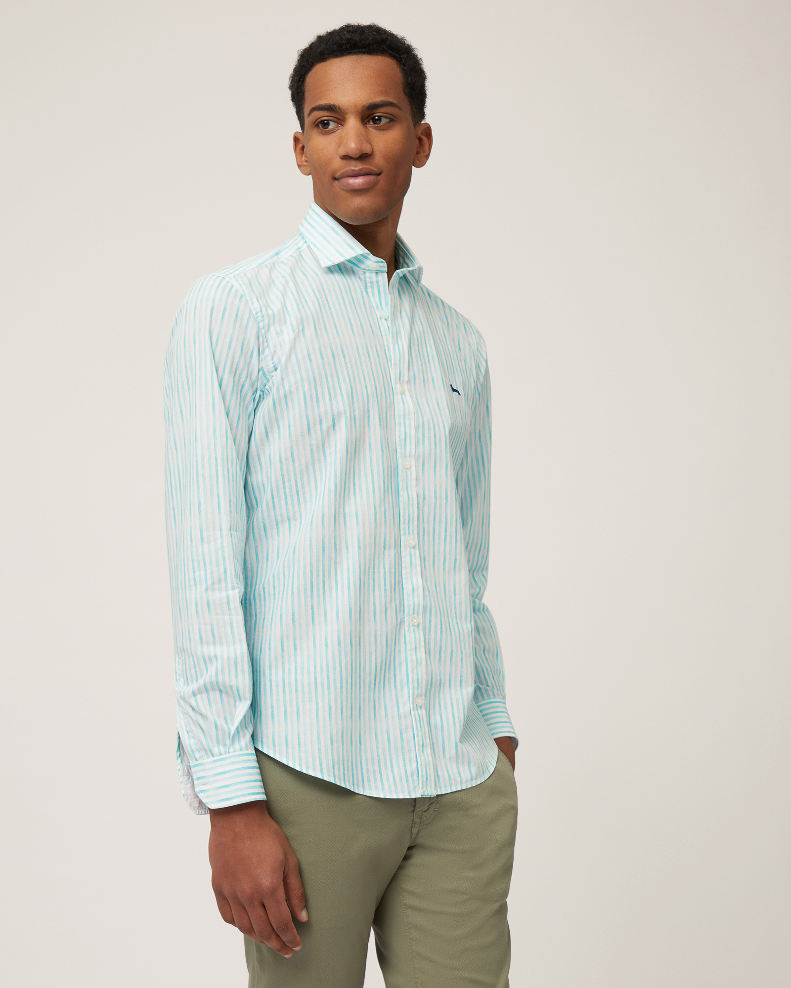 Gradient Stripe Shirt, Turquoise, large image number 0