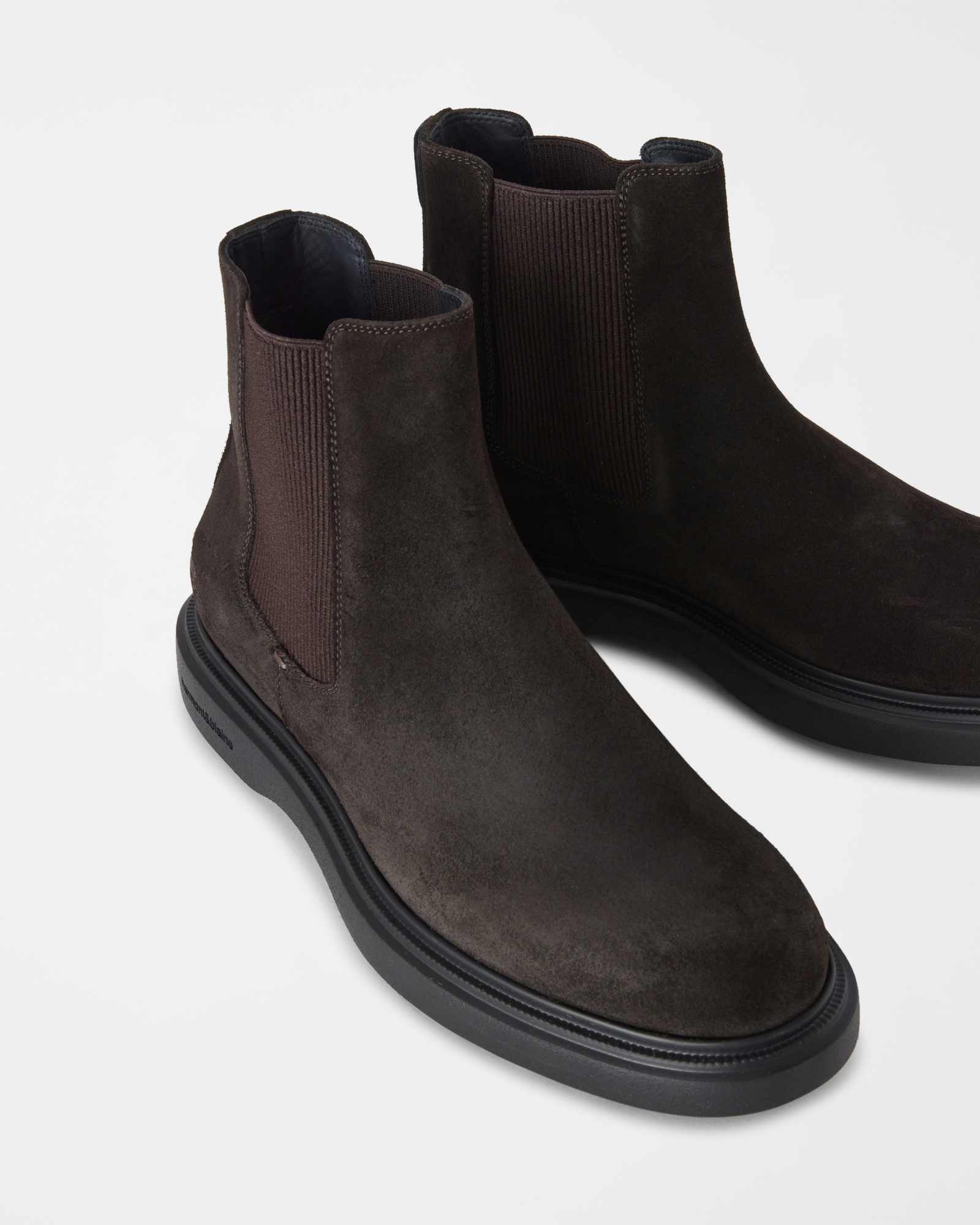 Men's dark Chelsea boot in suede, DARK BROWN, large