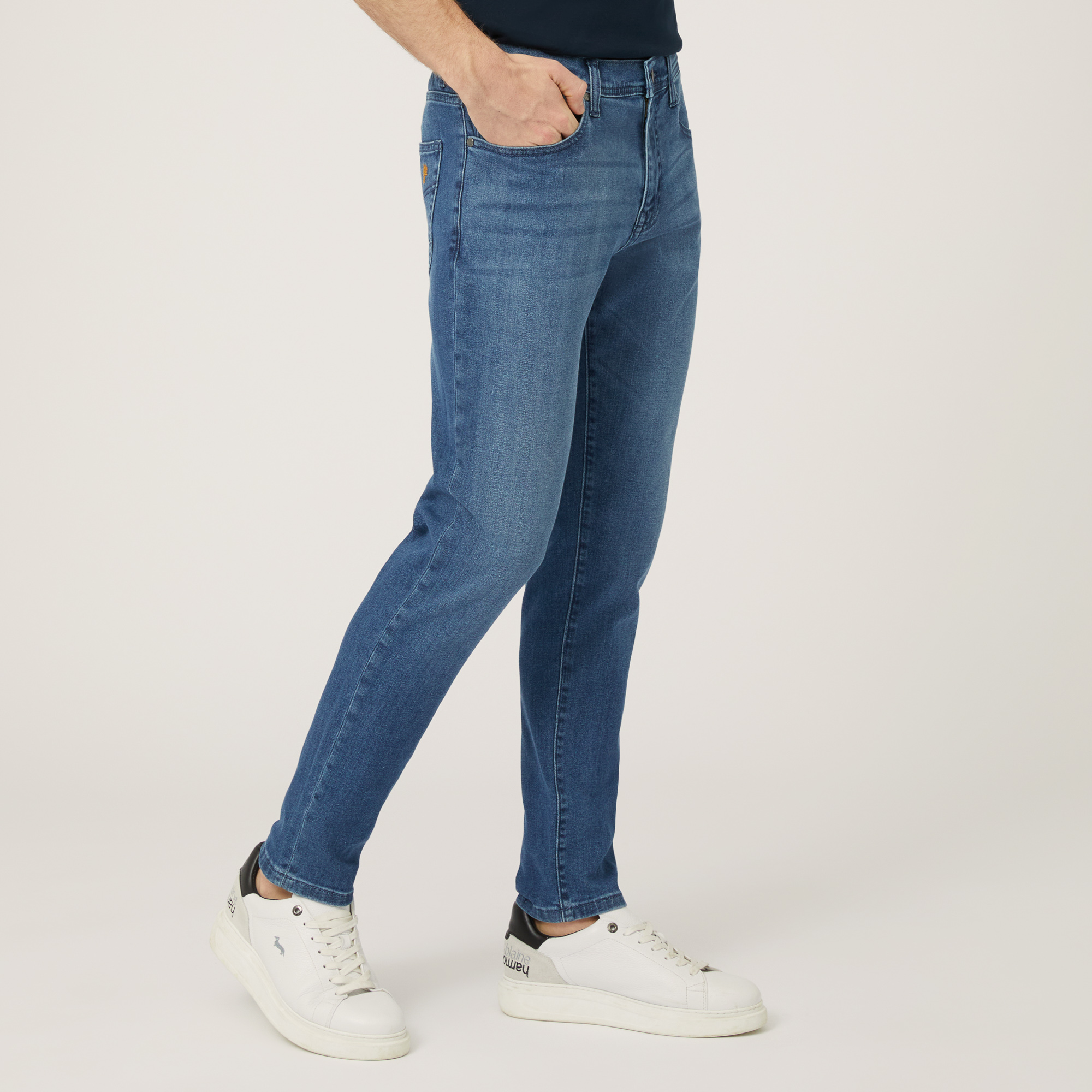 Pantaloni In Denim Slim Fit, Blu Denim, large image number 0
