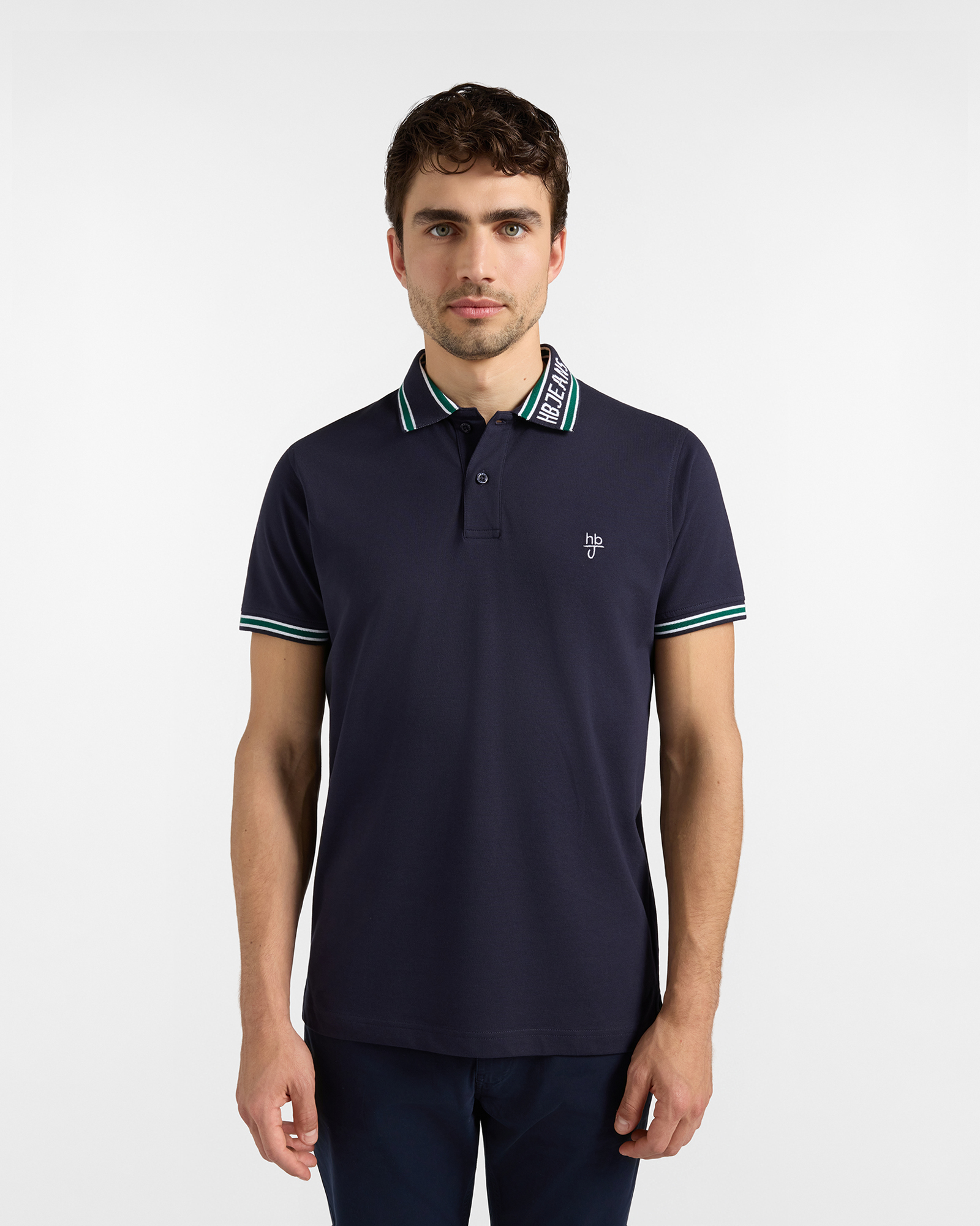Polo uomo con logo sul colletto