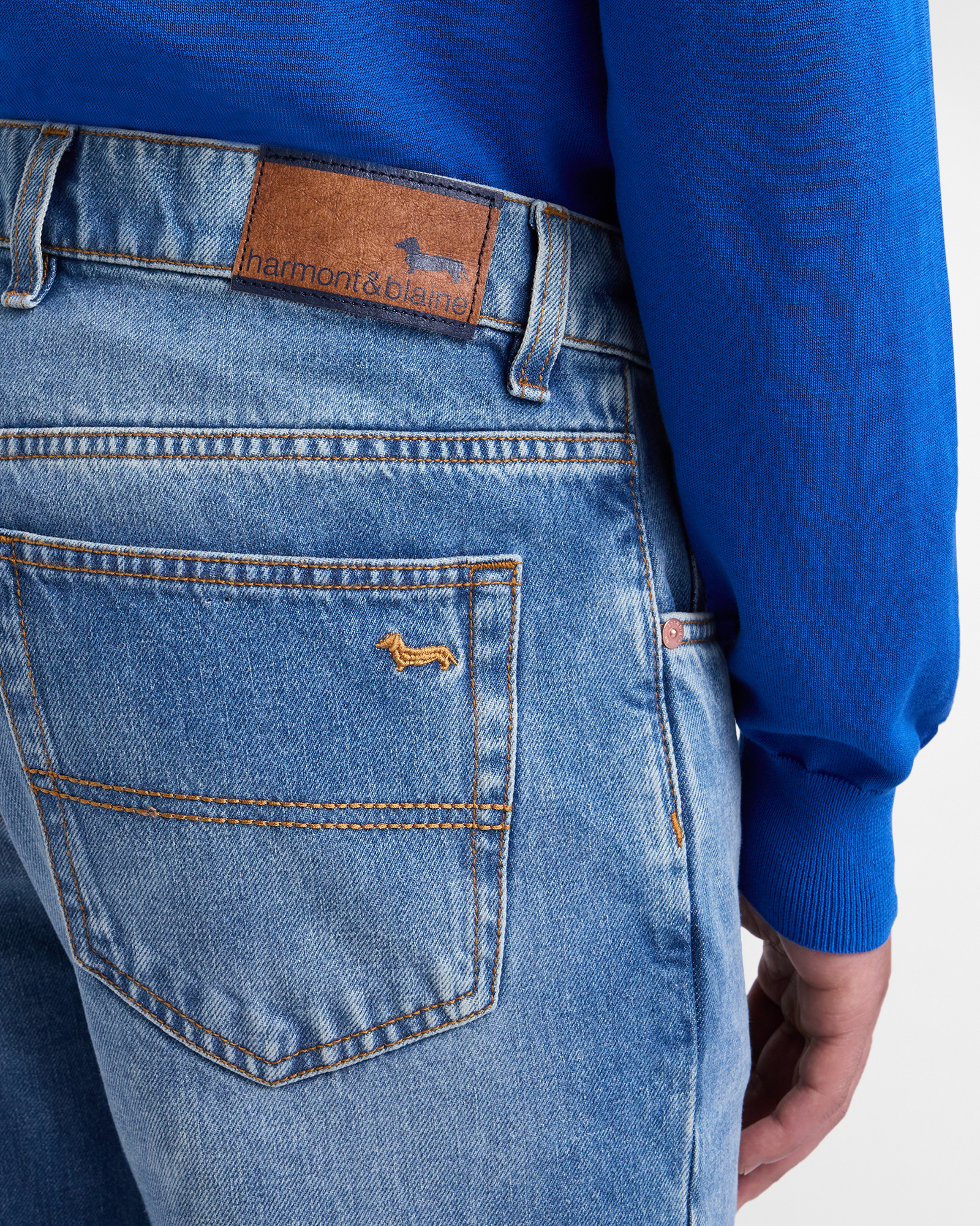  Harmont&blaine Harmont&blaine - Pantalon En Denim Pour Homme, Cinq Poches, Coupe Classique, Homme, Bleu Denim, Taille: 32 