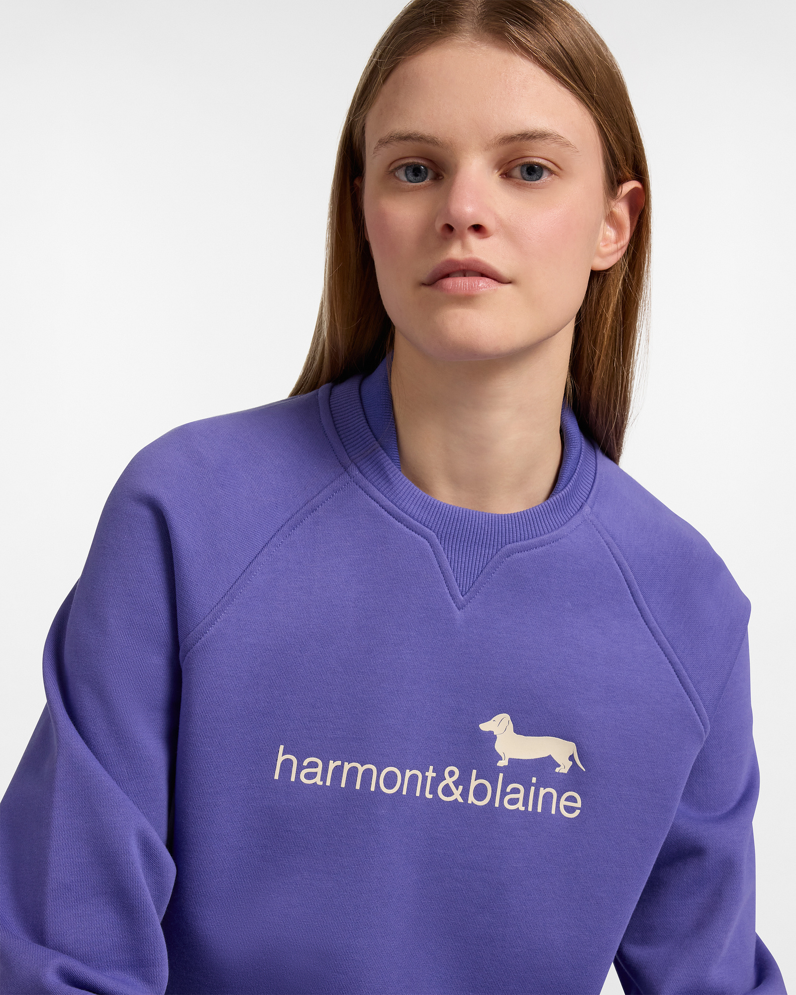 Cotton Sweatshirt with Contrast Logo, Hydrangea Purple, large image number 2
