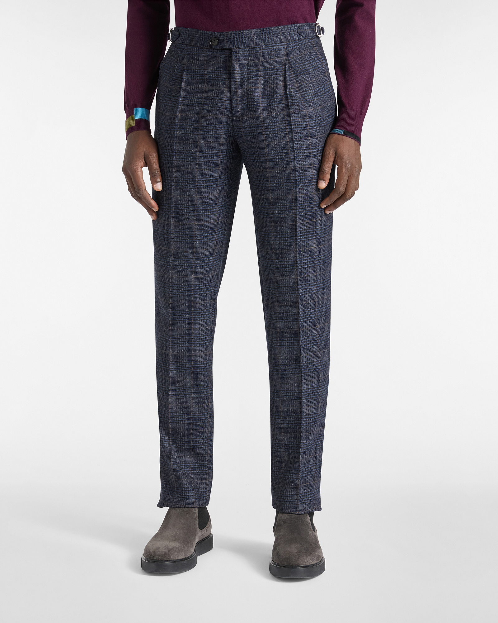Pantalones Chino de Lana con Doble Pinza