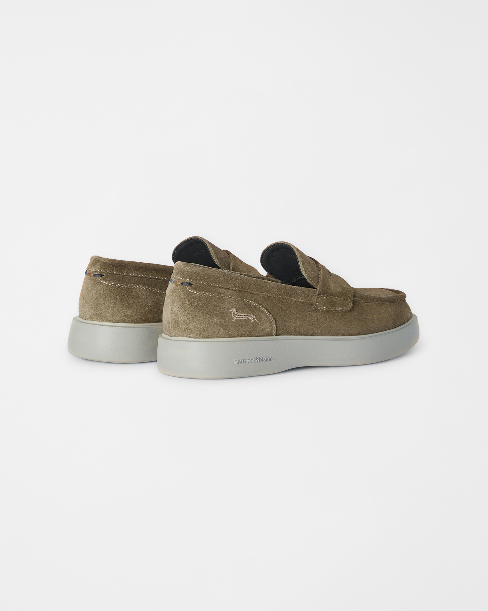 Men's suede slip-on loafers, TAUPE, large