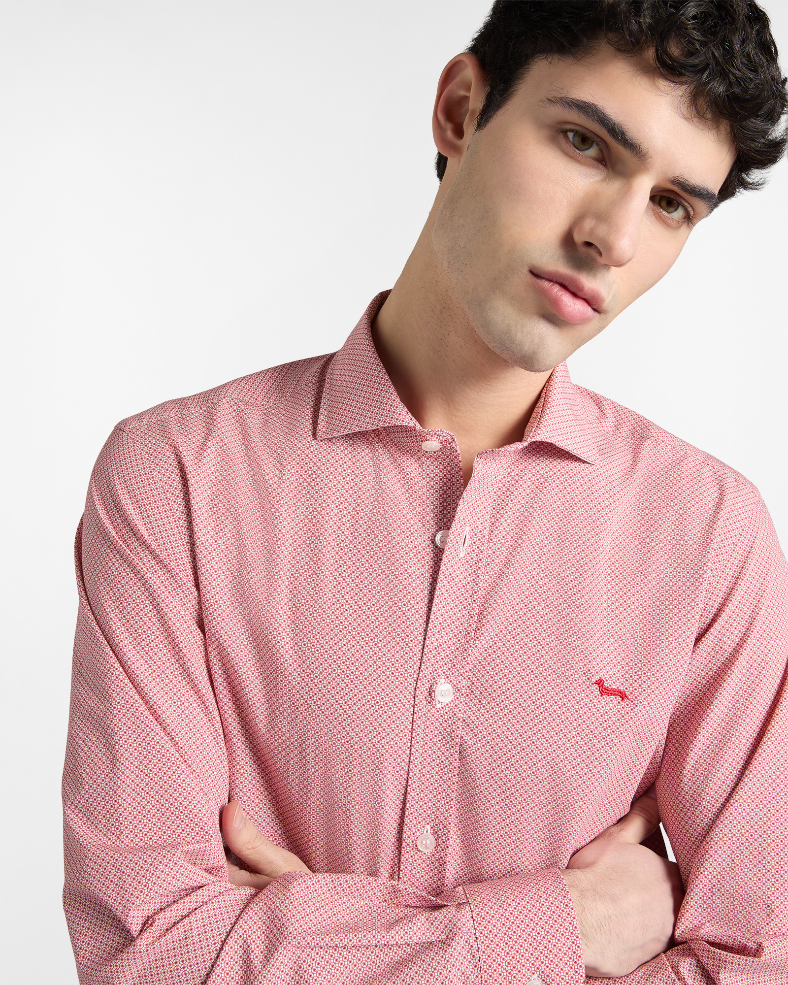 Chemise &agrave; micro-imprim&eacute;, coupe &eacute;troite