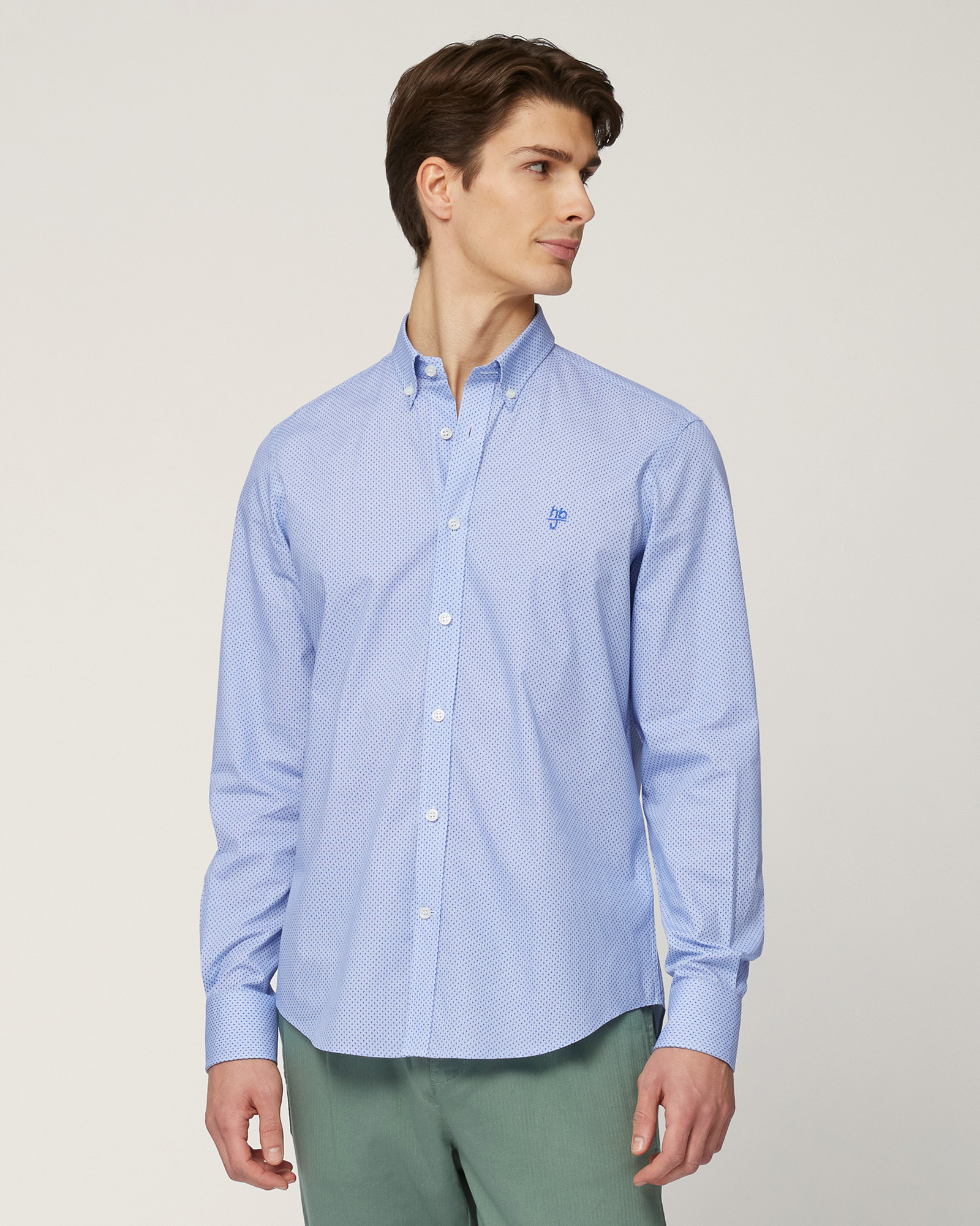 Pure Cotton Regular-Fit Shirt, Electric Blue, large image number 0