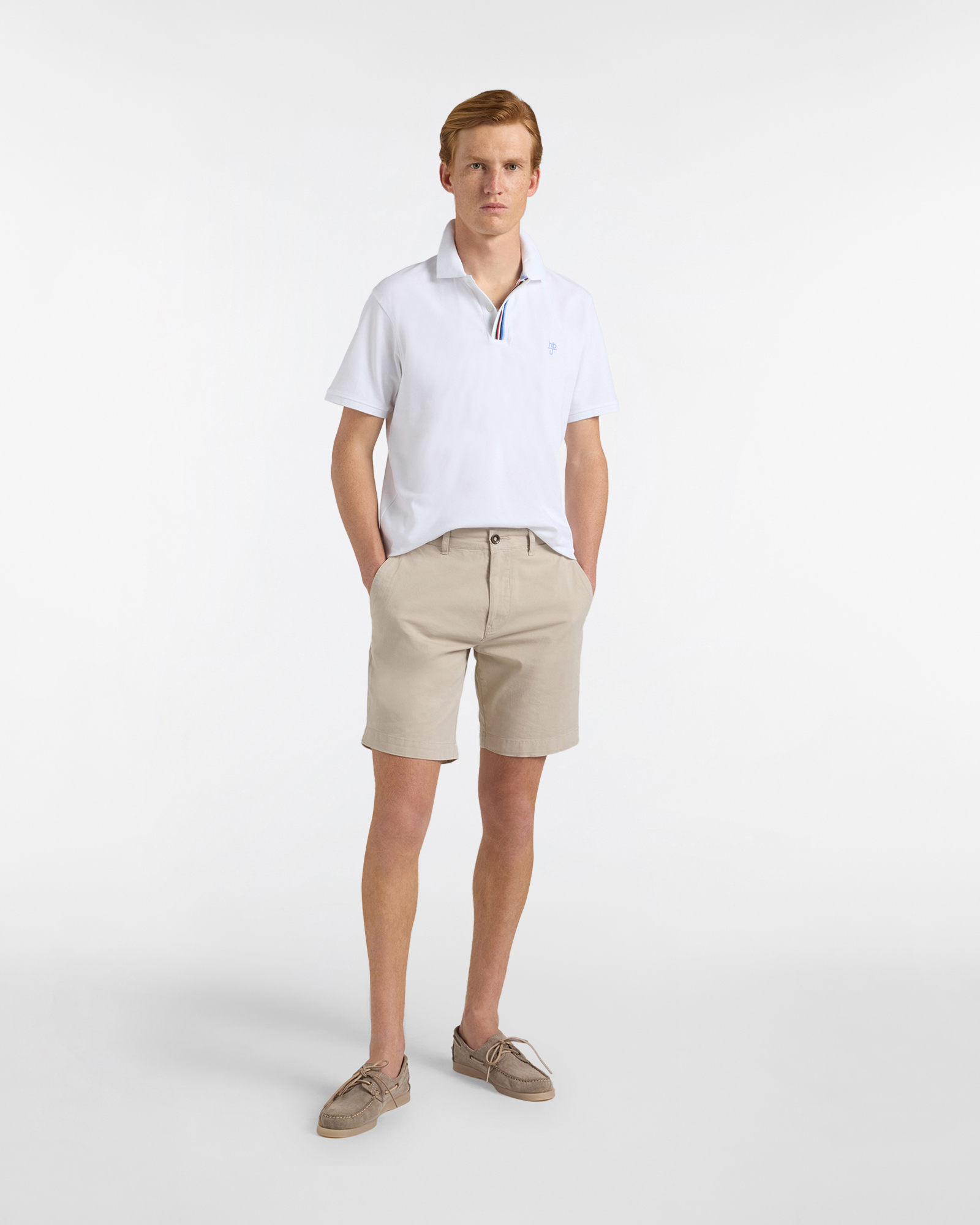 Polo uomo regular colletto multicolore, Bianco, large image number 3