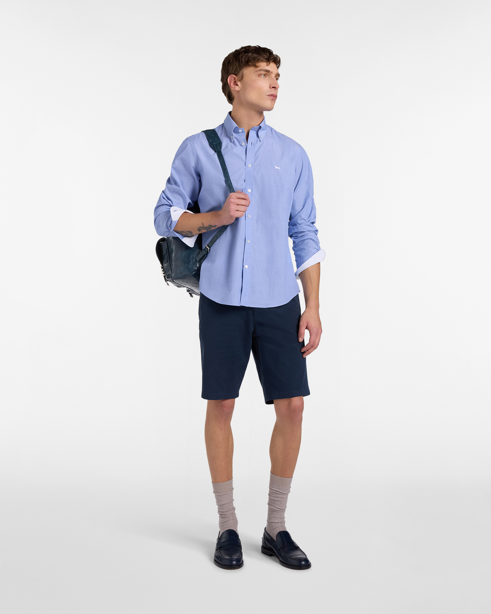 Men's solid color shirt, Blue, large image number 3